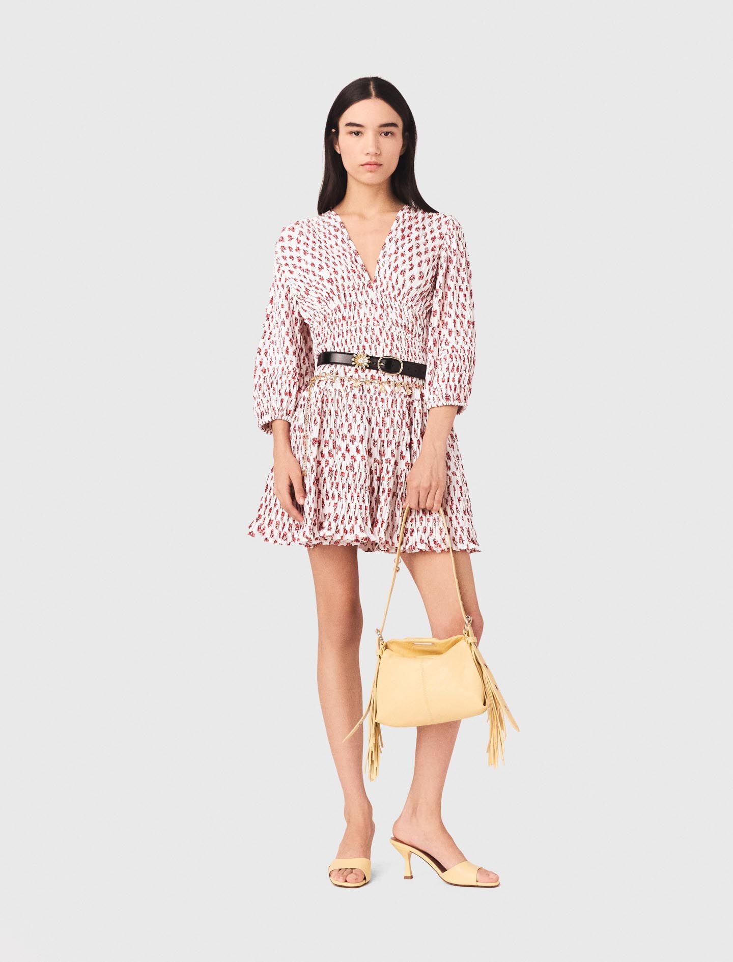 Maje Patterned pleated dress