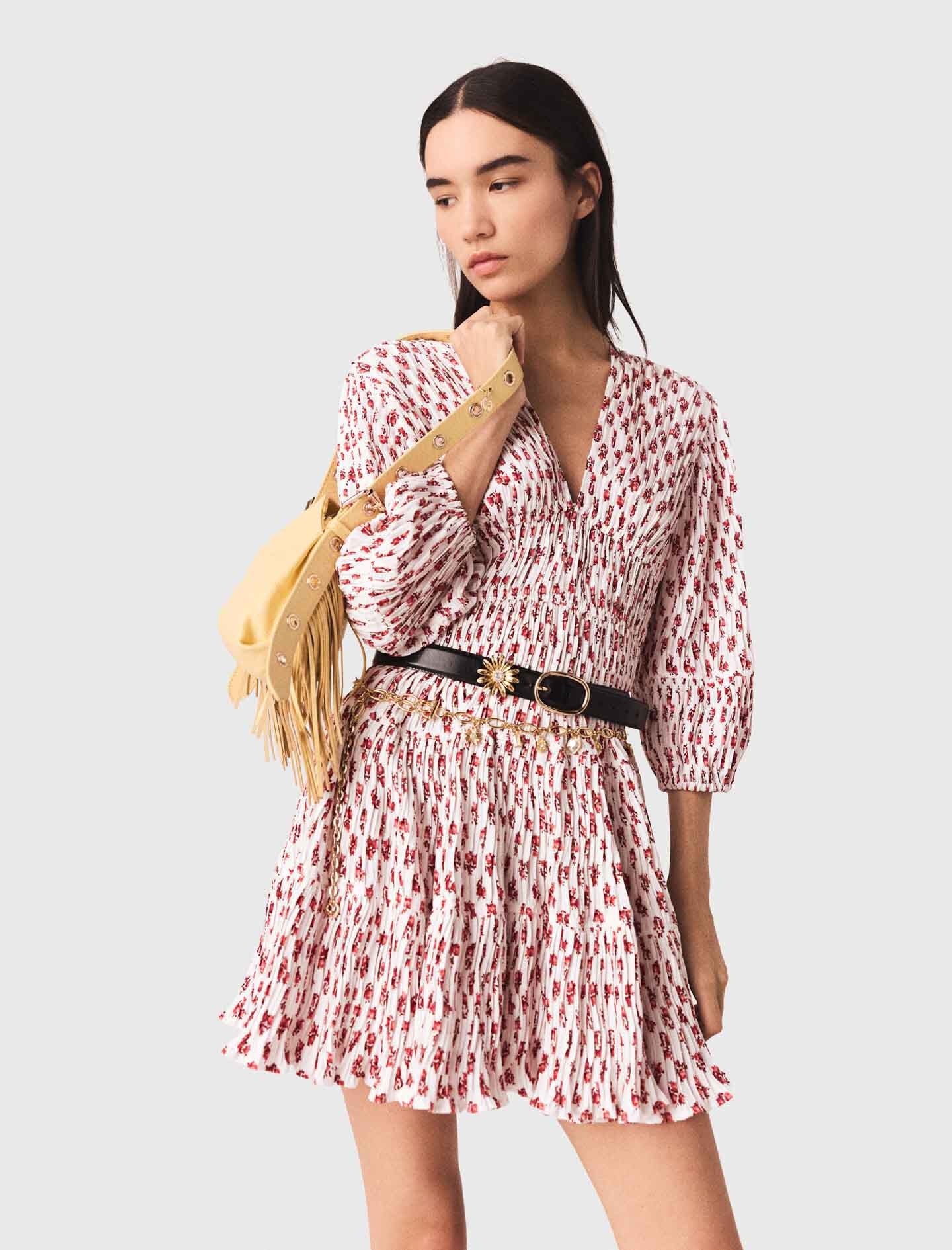 Maje Patterned pleated dress