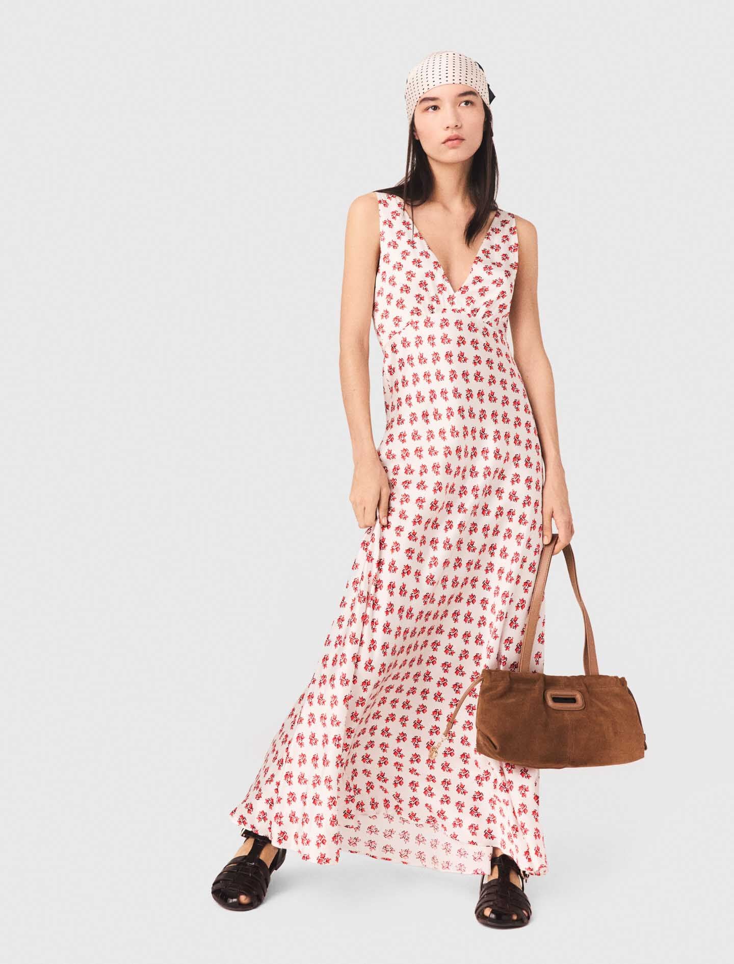 Maje Patterned silk dress
