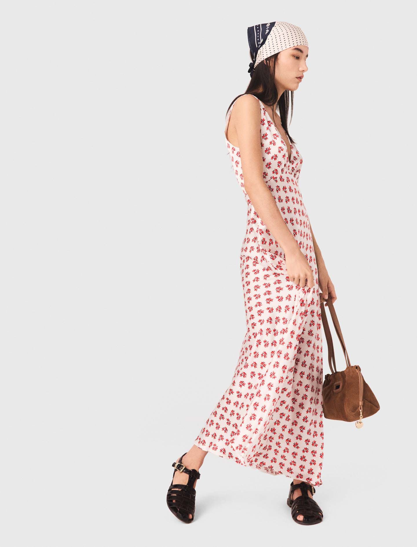 Maje Patterned silk dress