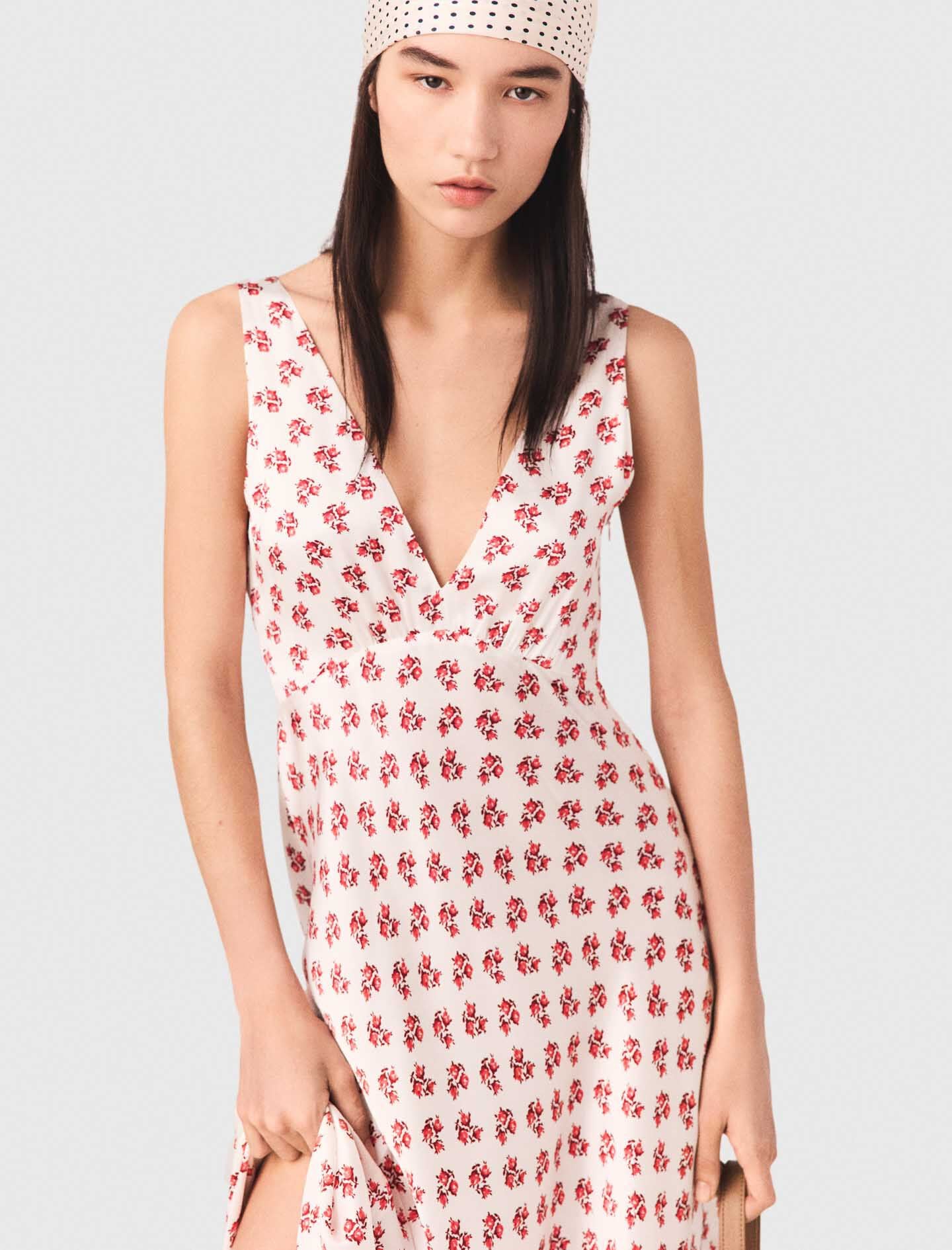 Maje Patterned silk dress