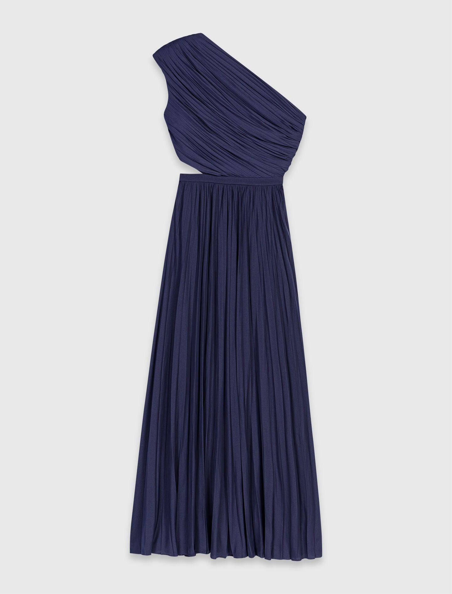 Maje Asymmetrical pleated maxi dress