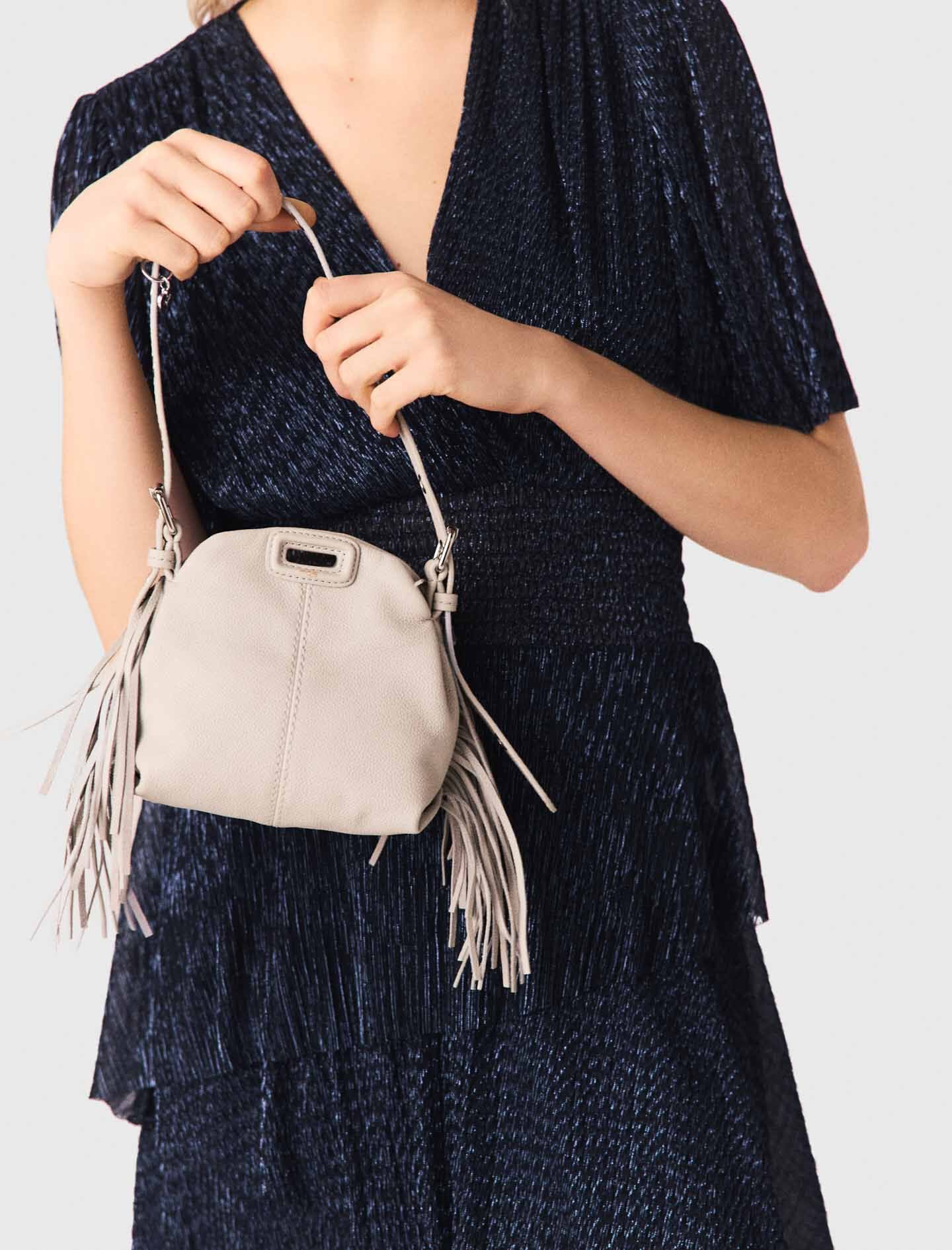 Maje Metallic ruffled midi dress