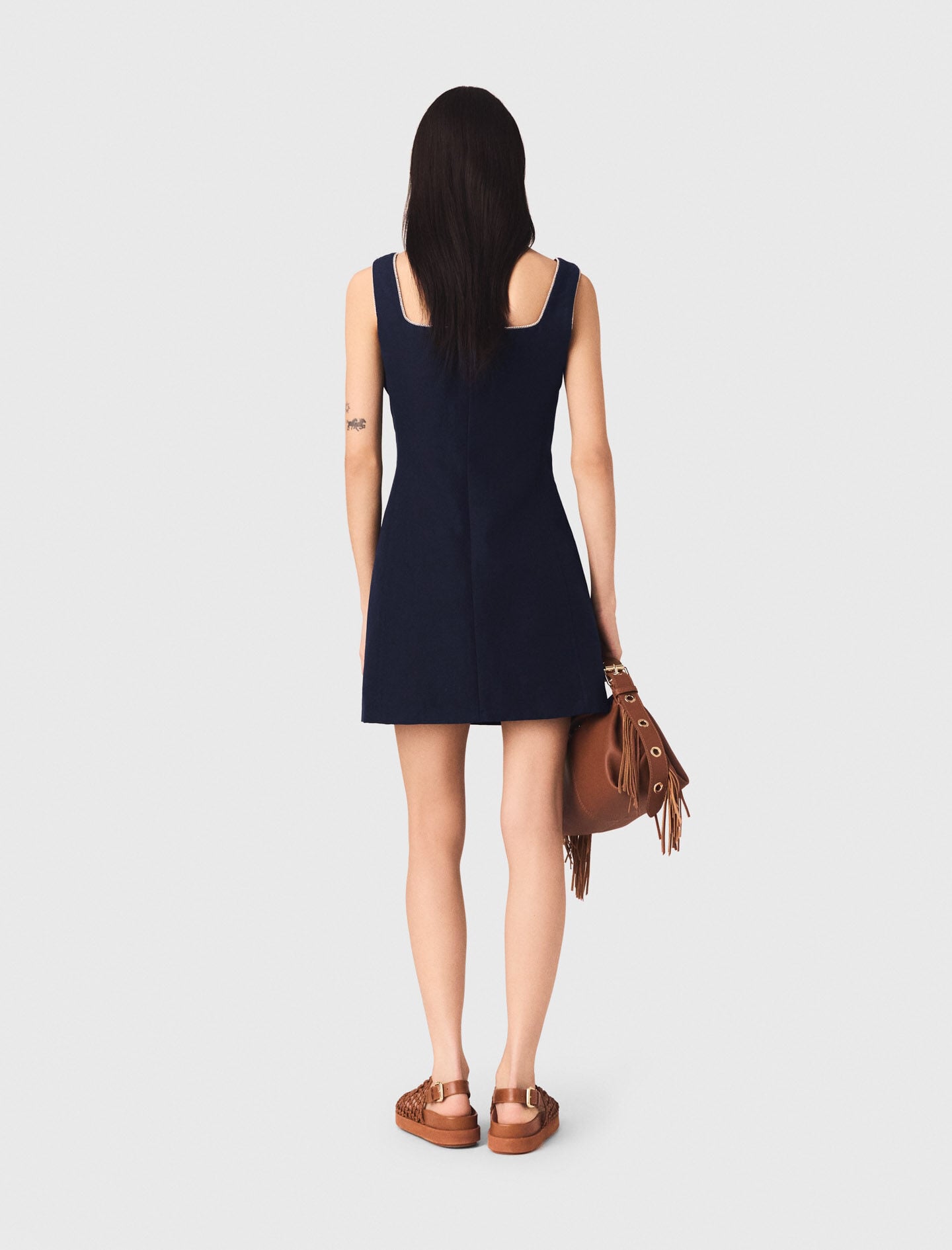 Maje Short linen-blend dress