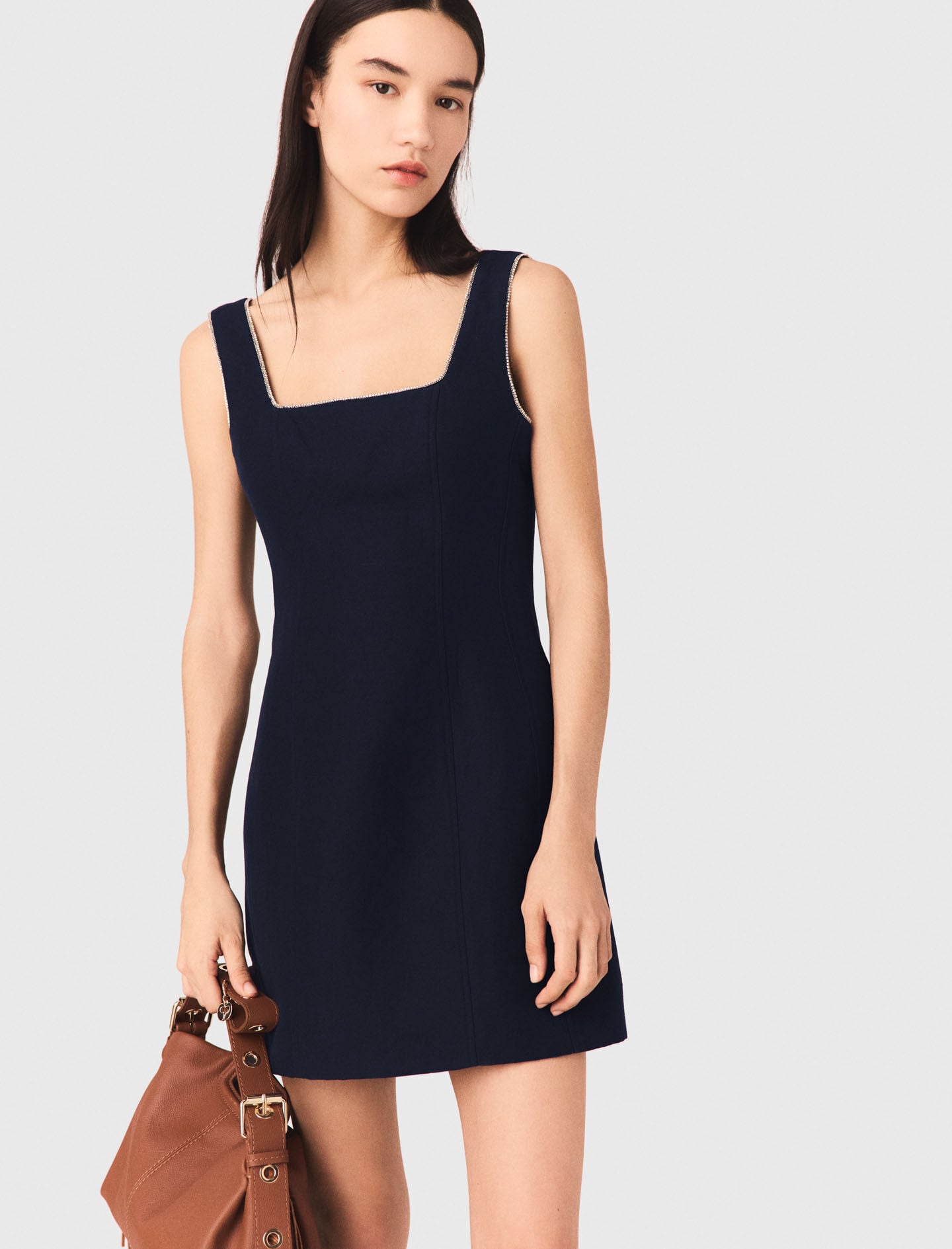 Maje Short linen-blend dress