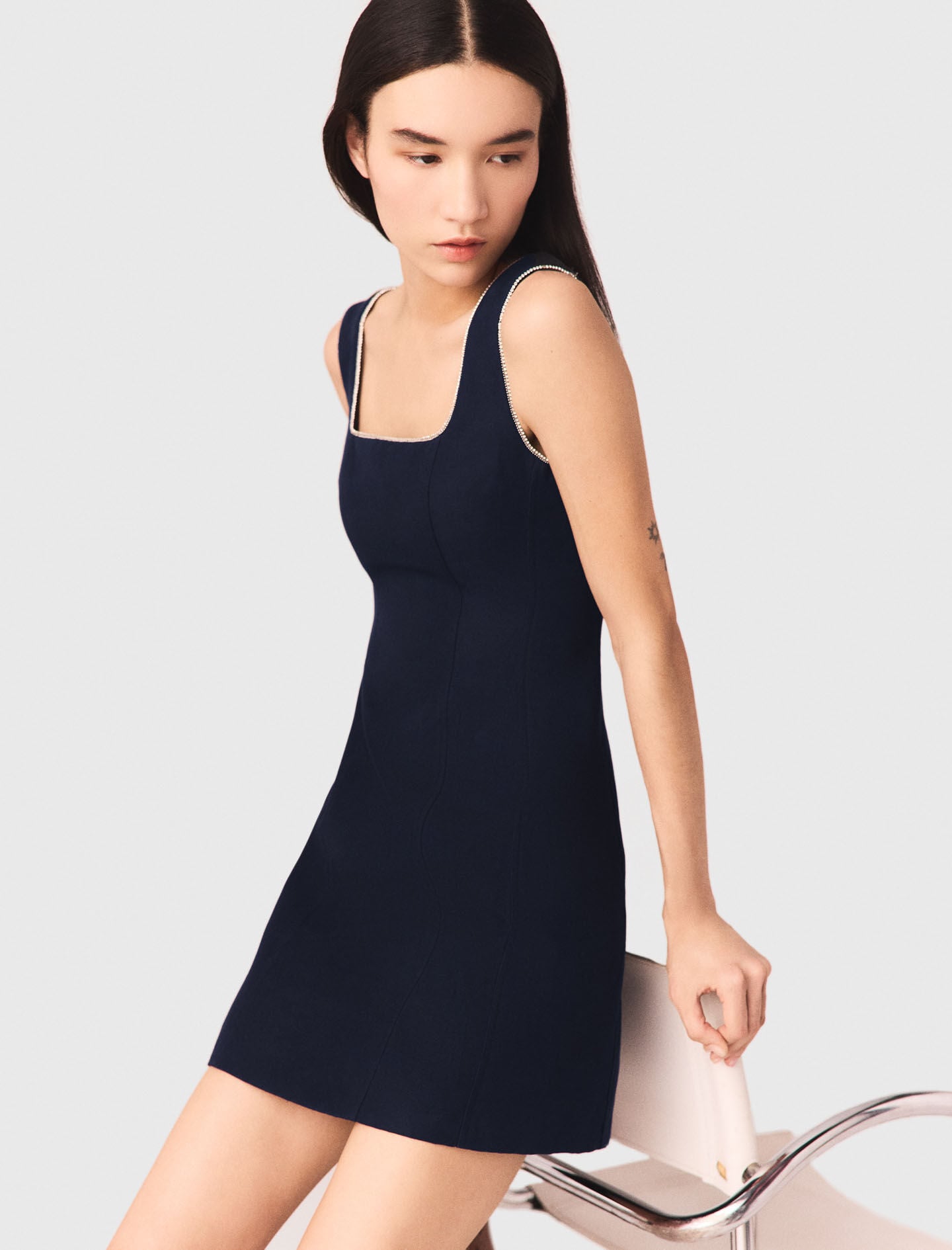 Maje Short linen-blend dress