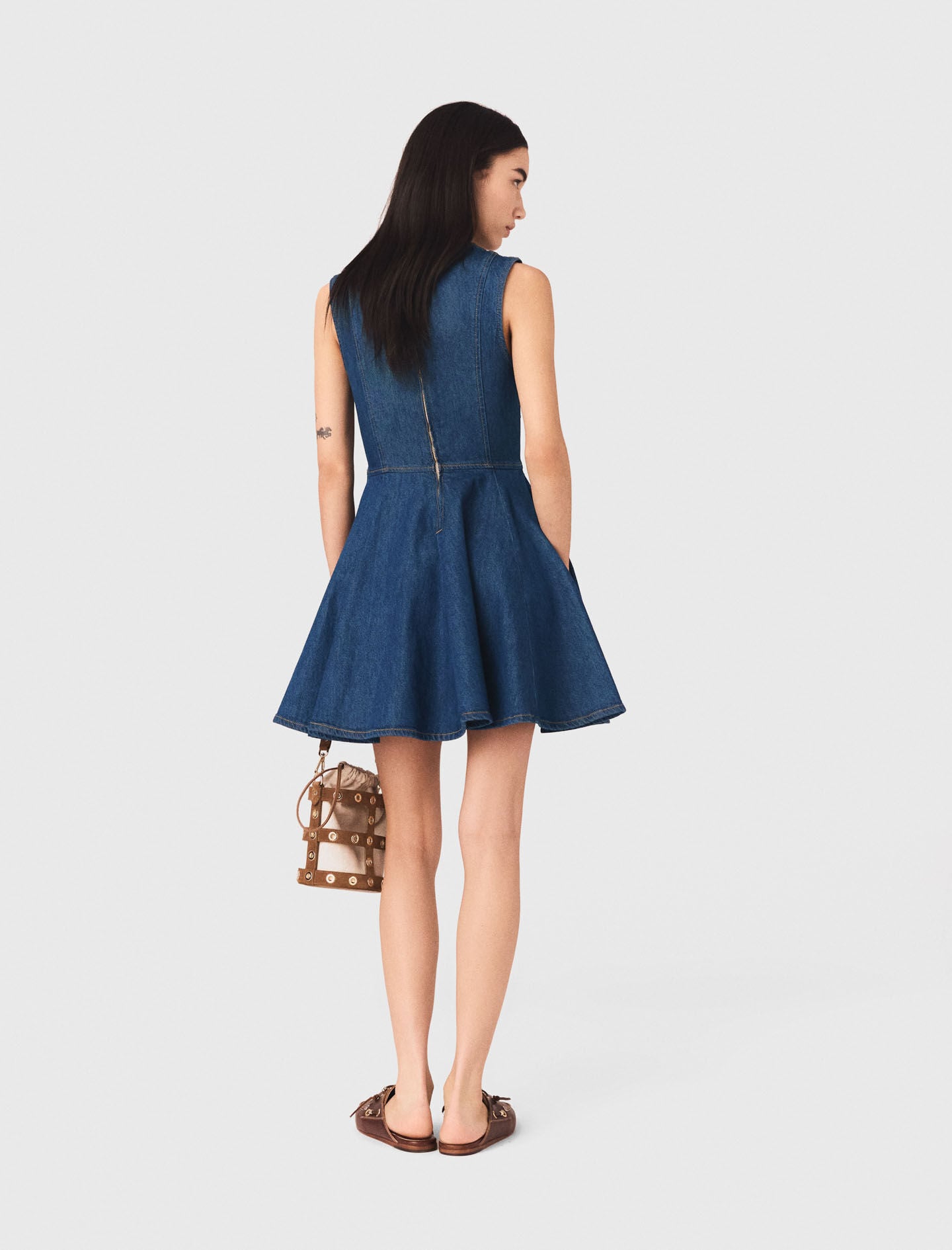 Maje Short flared denim dress