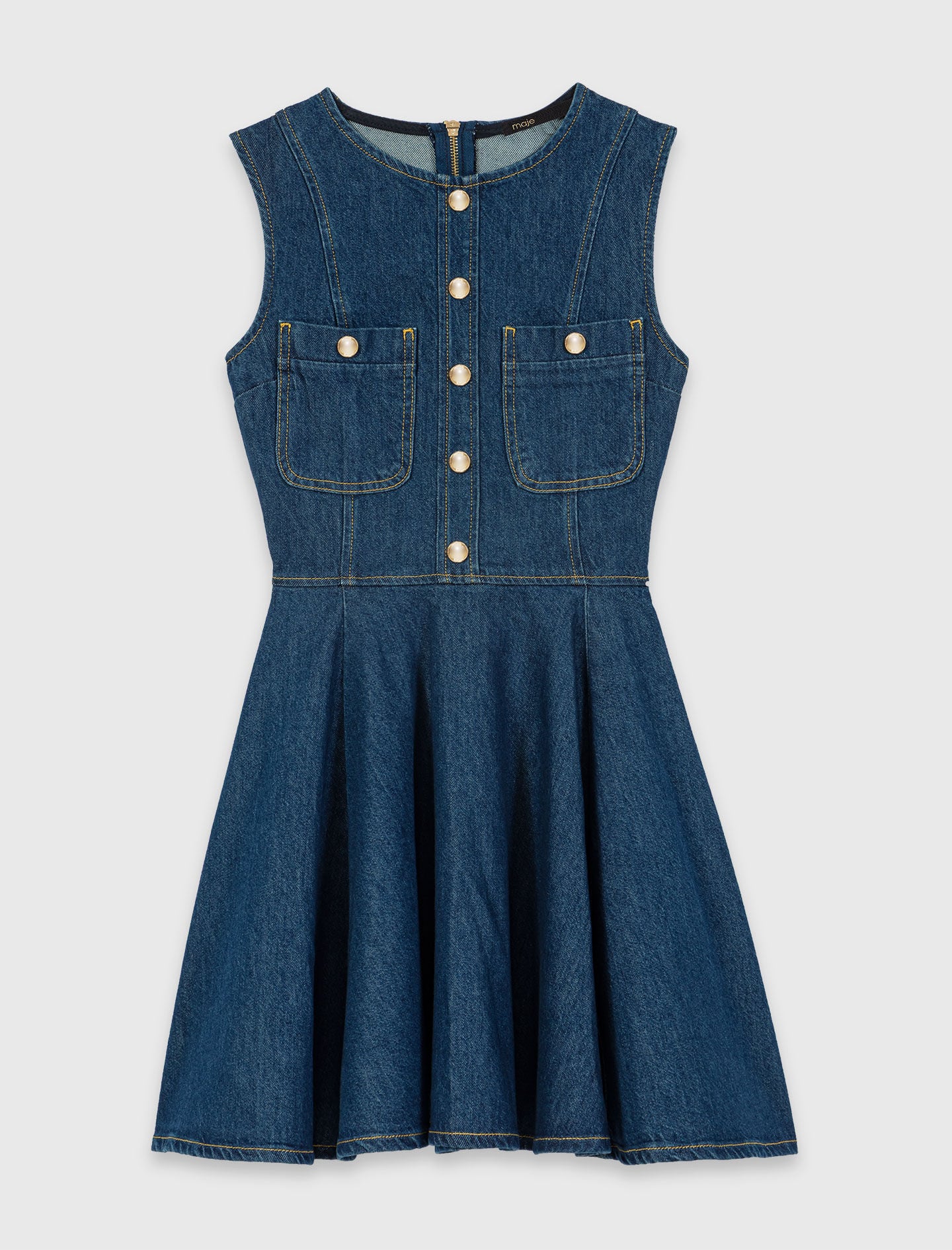 Maje Short flared denim dress