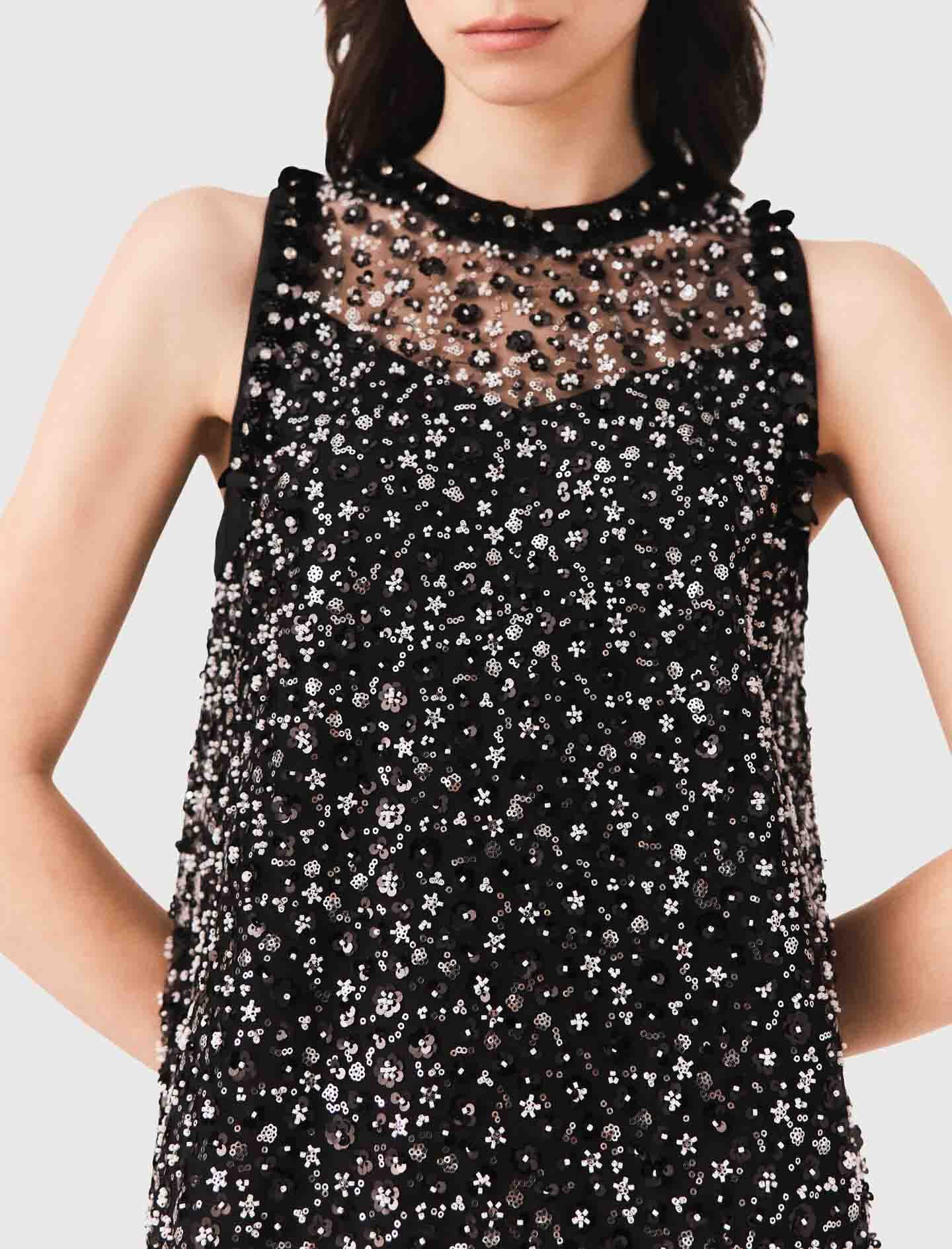 Maje Floral sequin dress