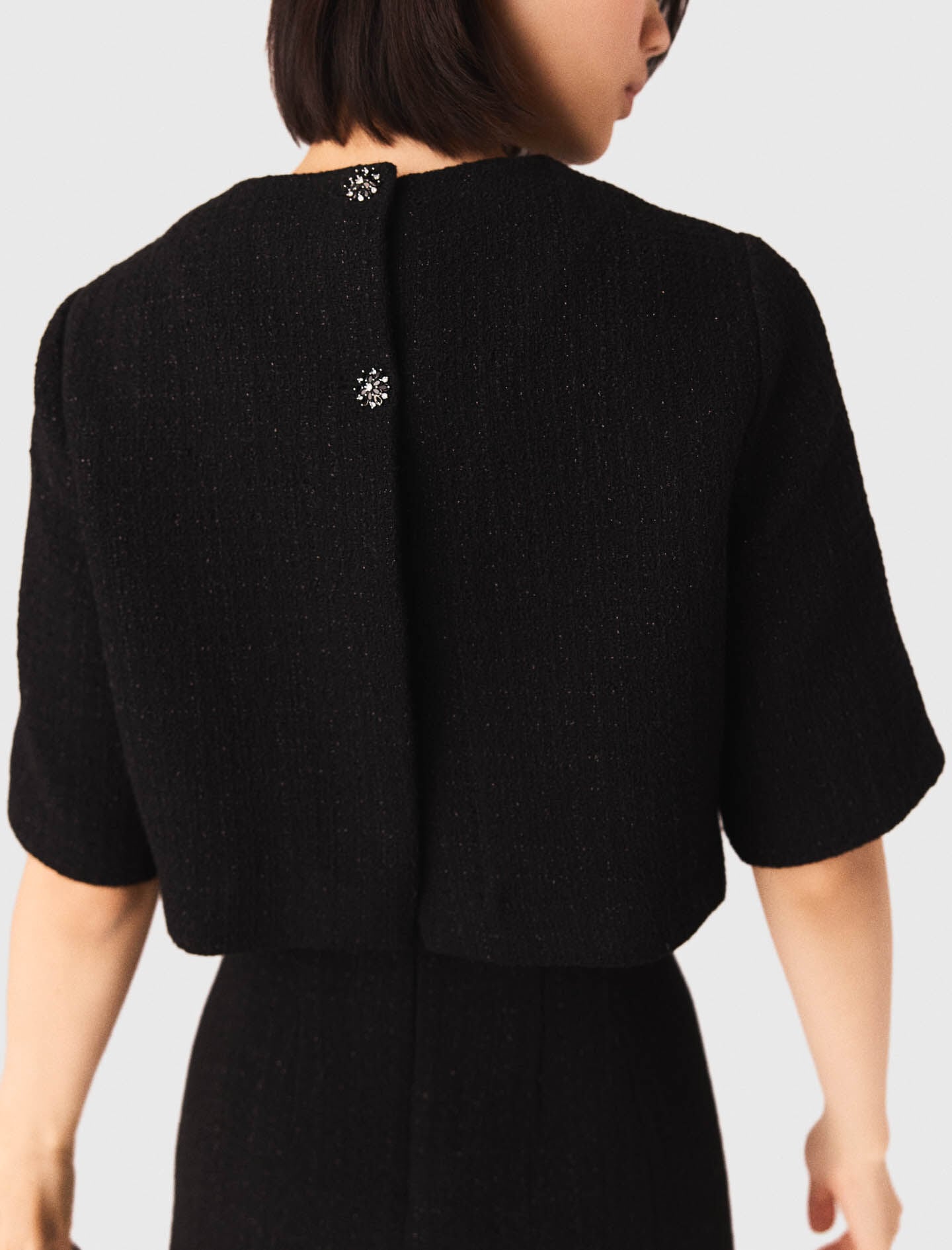 Maje 2-in-1 shiny tweed dress