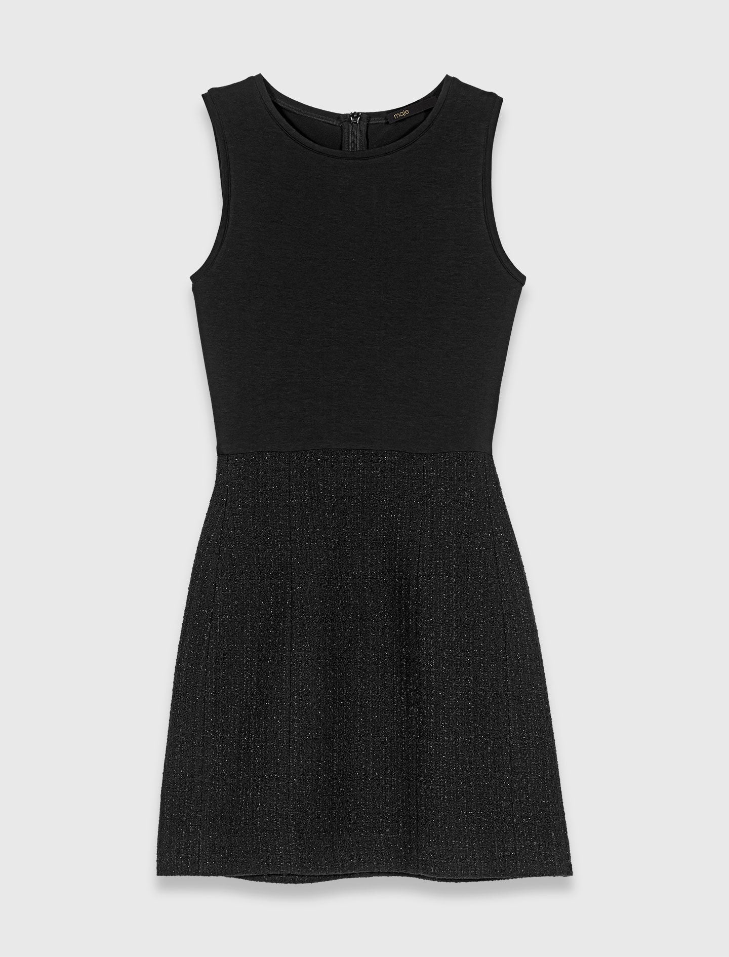Maje 2-in-1 shiny tweed dress