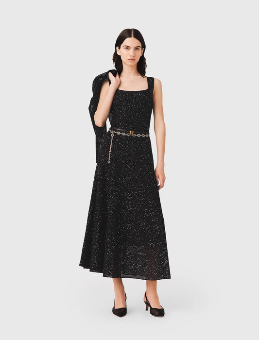 Maje Rhinestone knit maxi dress