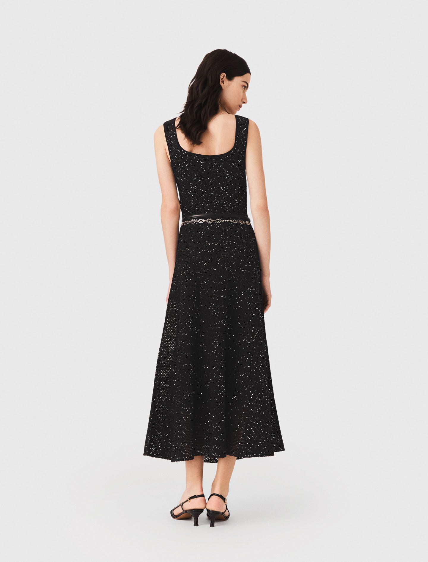 Maje Rhinestone knit maxi dress