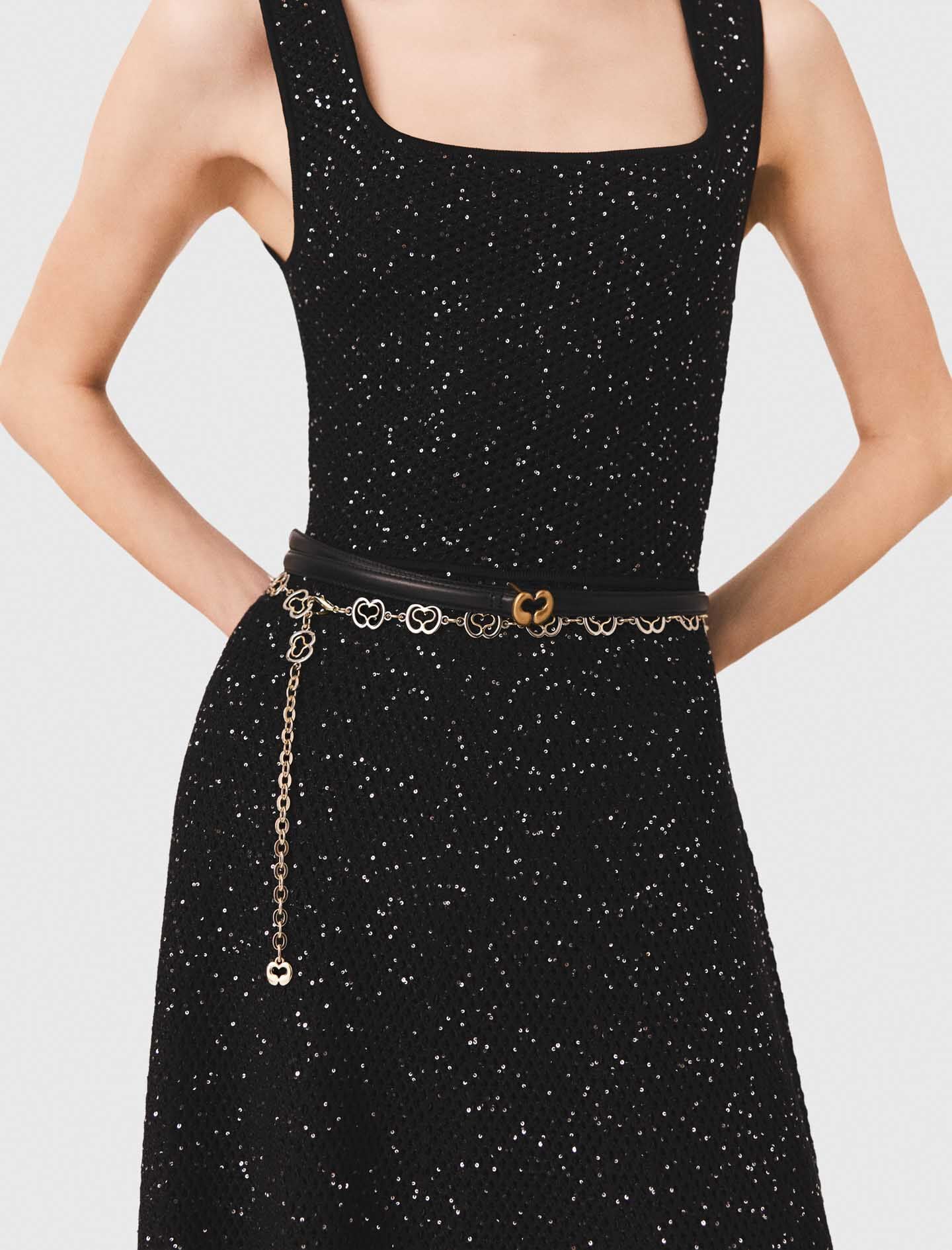 Maje Rhinestone knit maxi dress
