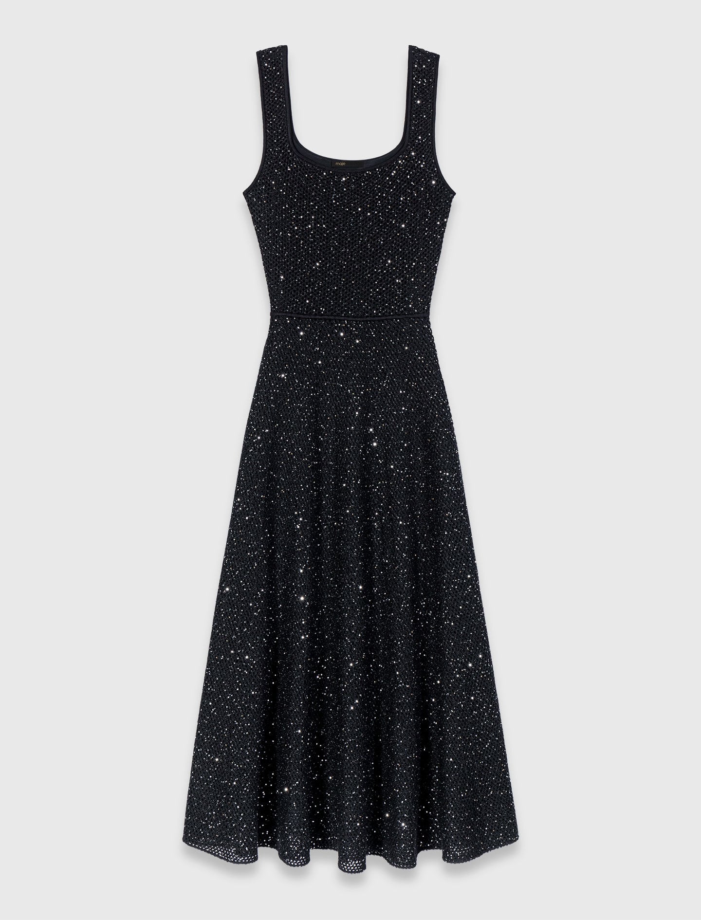 Maje Rhinestone knit maxi dress