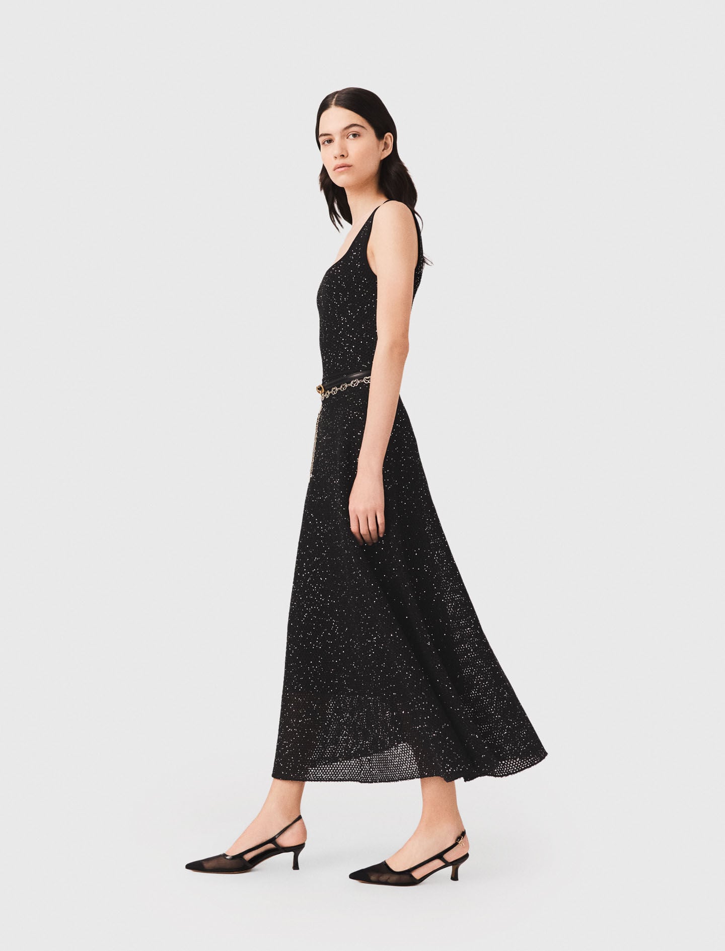 Maje Rhinestone knit maxi dress