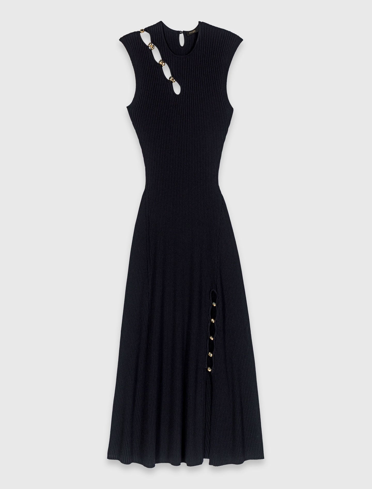 Maje Cutaway rib knit maxi dress