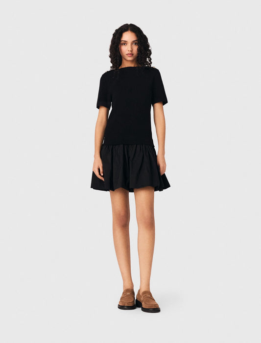 Maje Short knit and taffeta dress