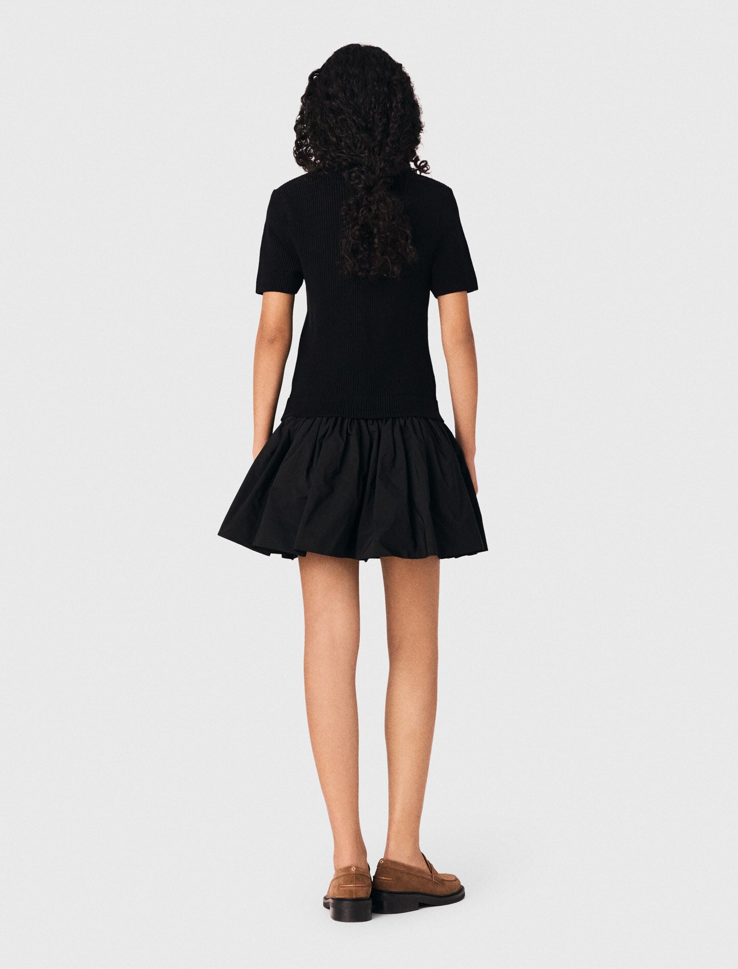 Maje Short knit and taffeta dress