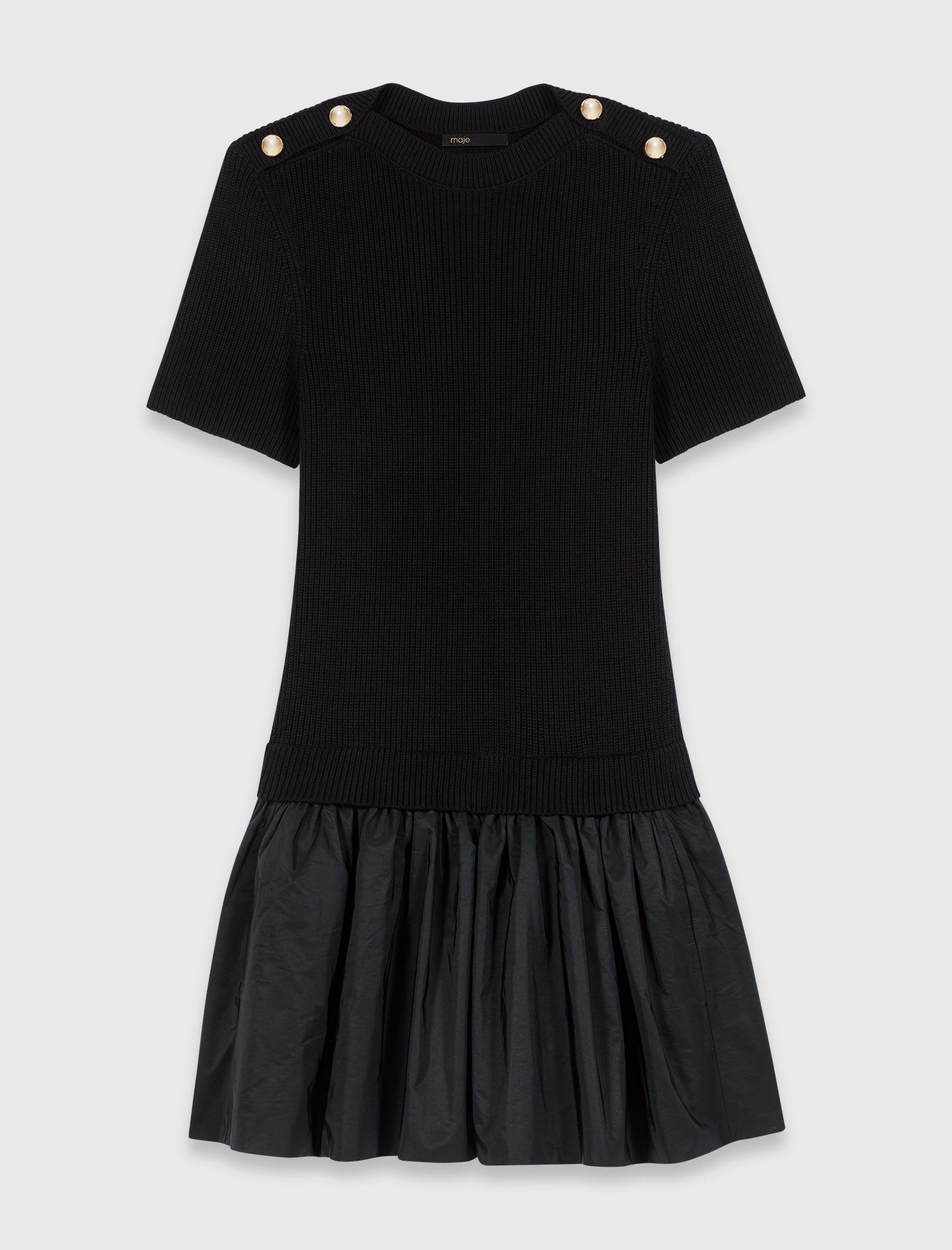 Maje Short knit and taffeta dress
