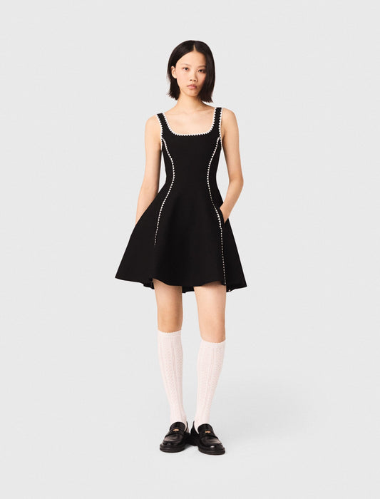 Maje Short dress with topstitch details