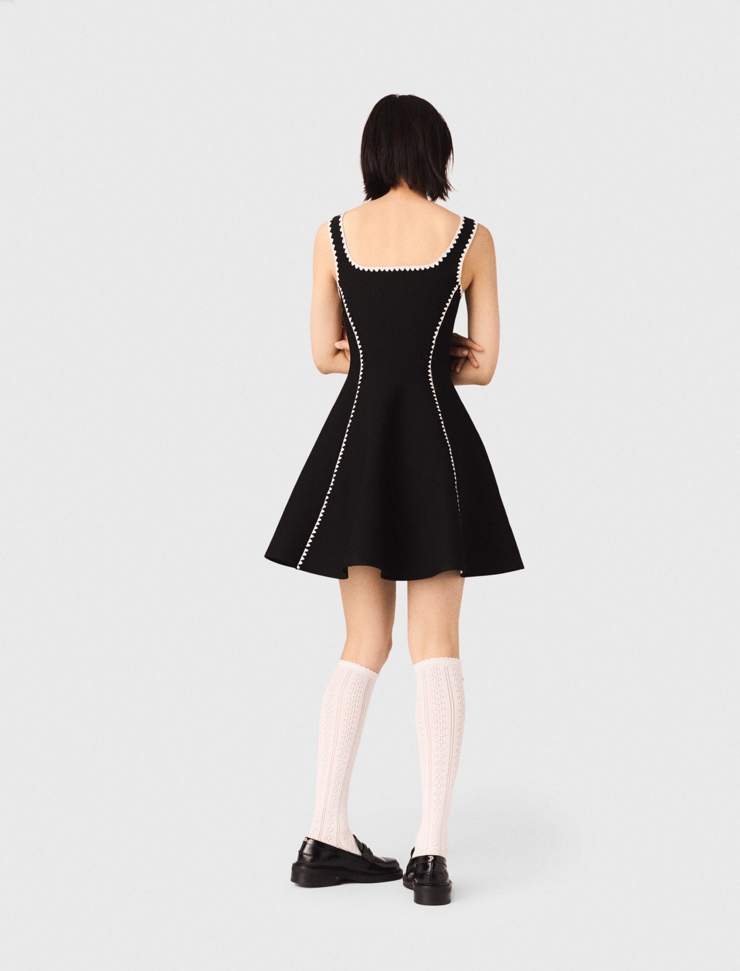 Maje Short dress with topstitch details