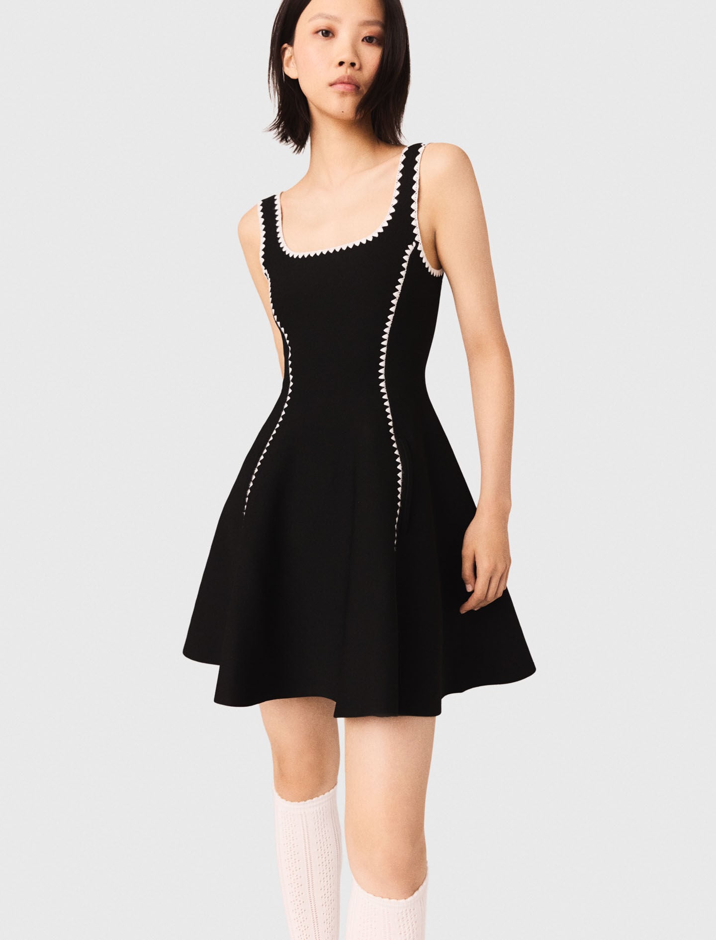 Maje Short dress with topstitch details