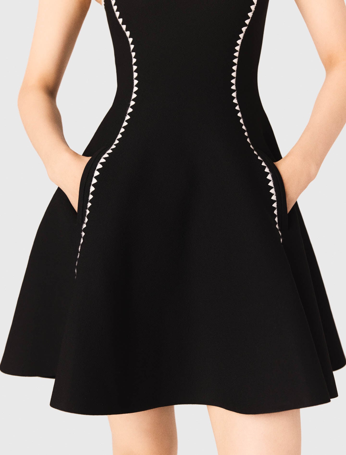 Maje Short dress with topstitch details