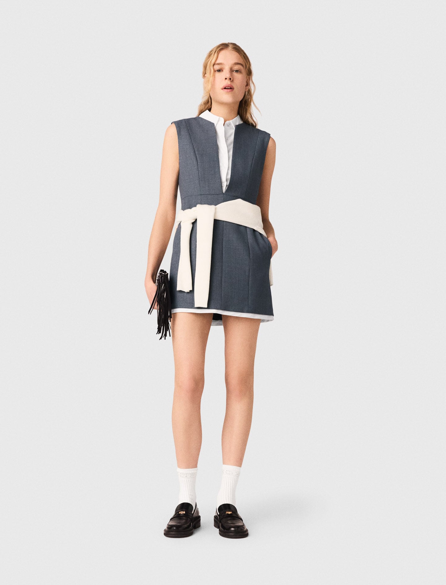 Maje Layered-effect tailored dress