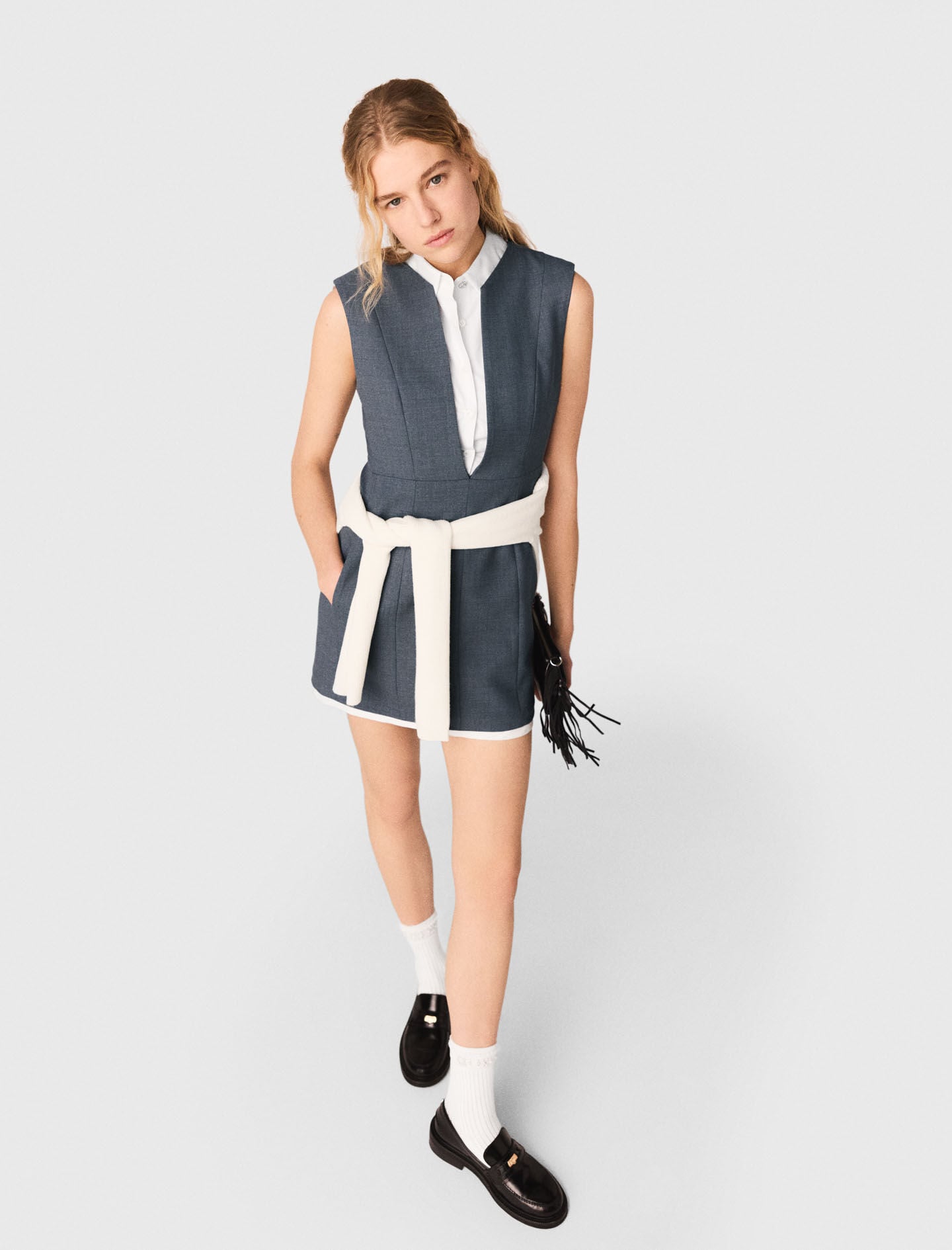 Maje Layered-effect tailored dress