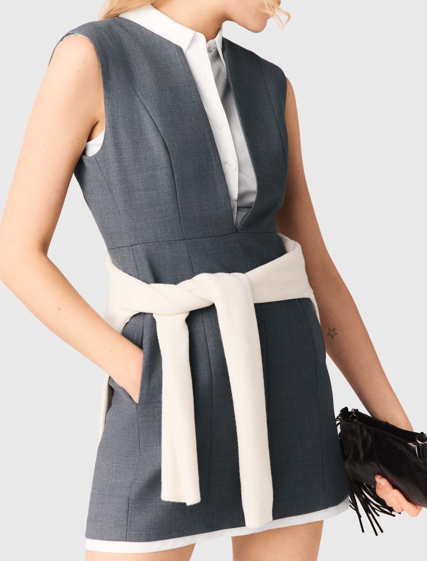 Maje Layered-effect tailored dress