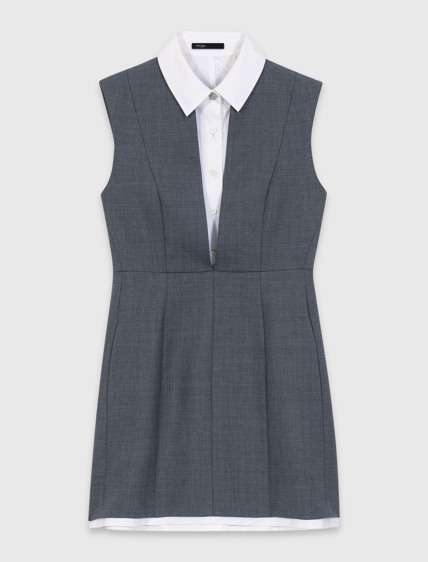 Maje Layered-effect tailored dress