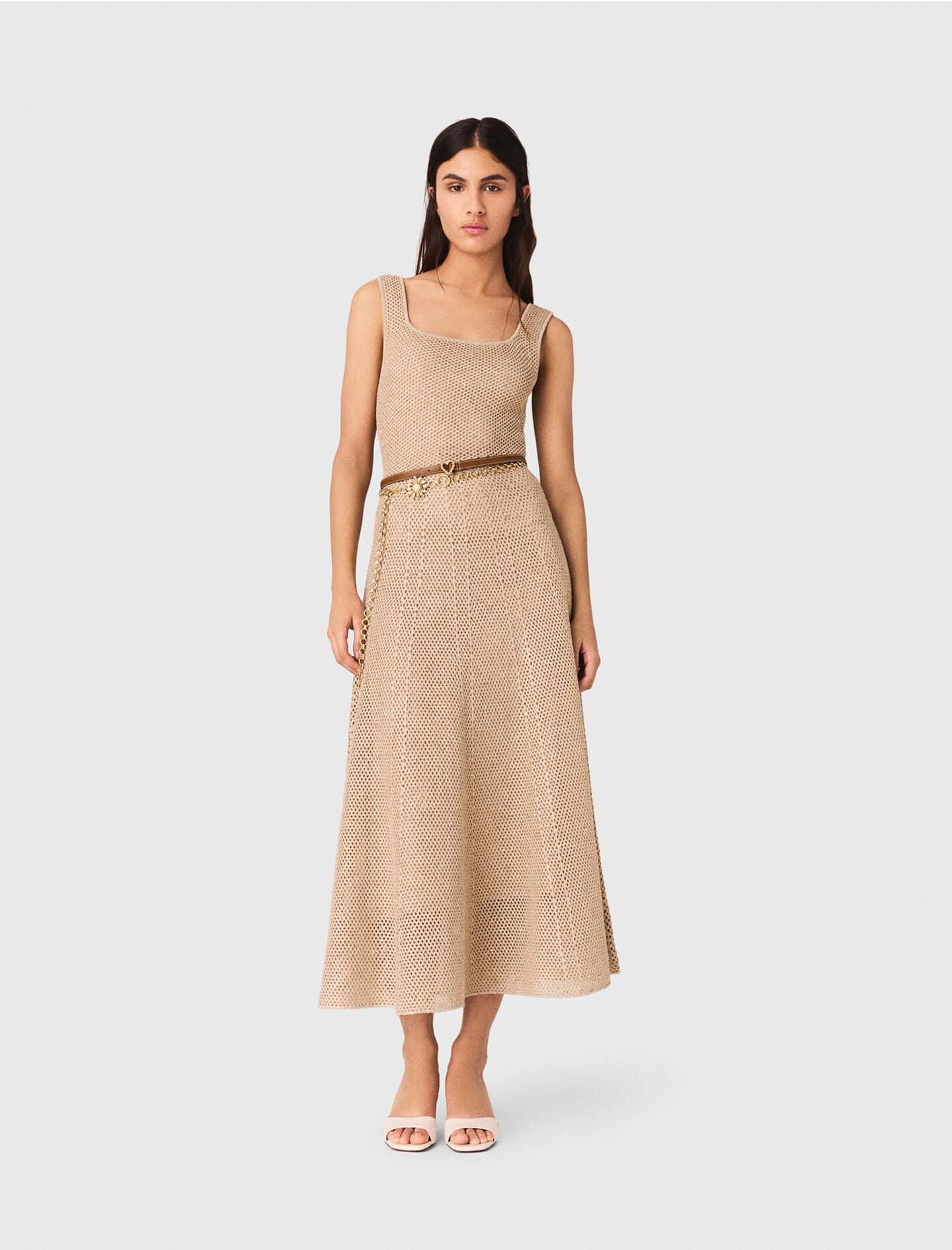 Maje Rhinestone knit maxi dress