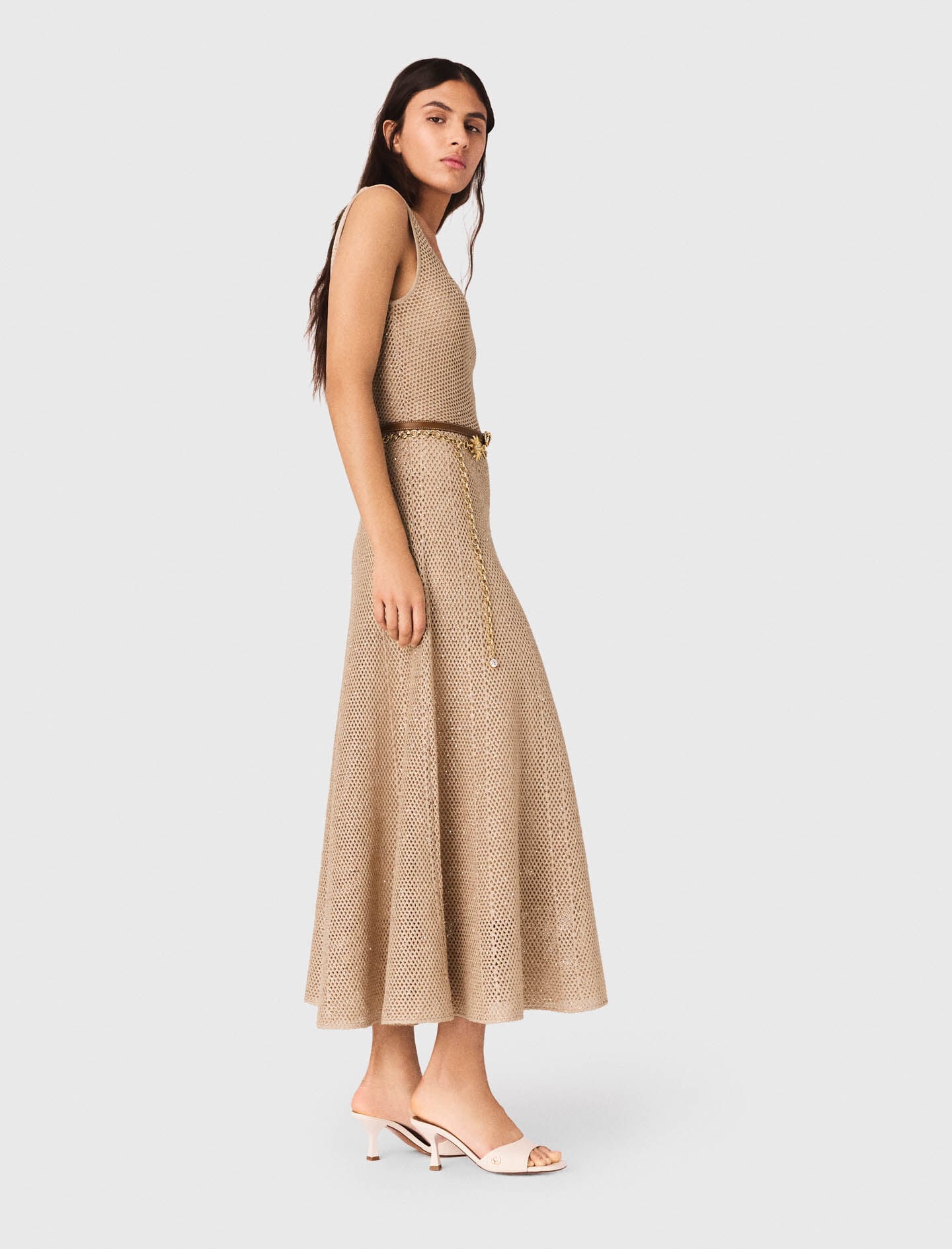 Maje Rhinestone knit maxi dress