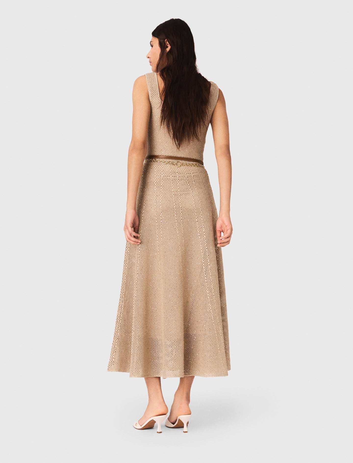 Maje Rhinestone knit maxi dress