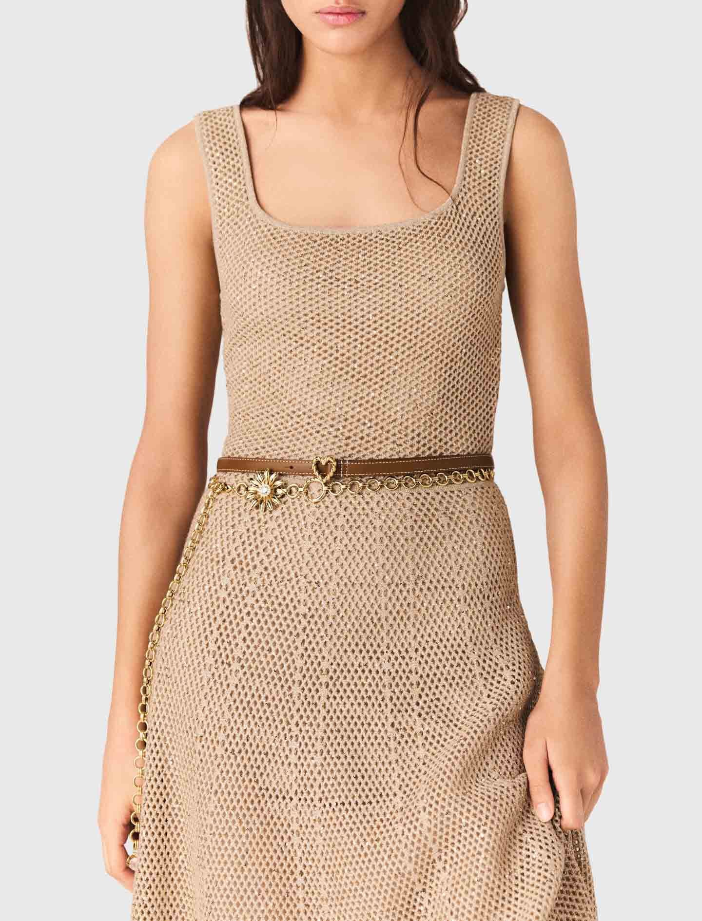 Maje Rhinestone knit maxi dress