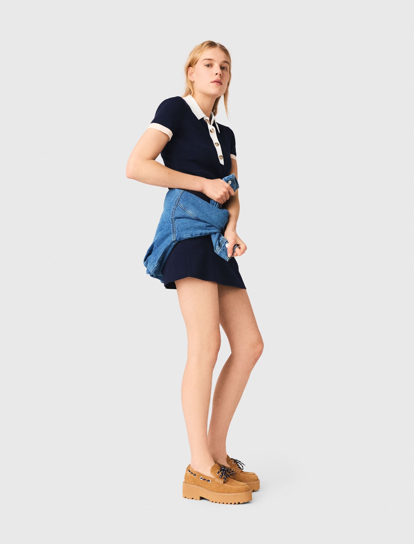Maje Contrast-trim polo dress