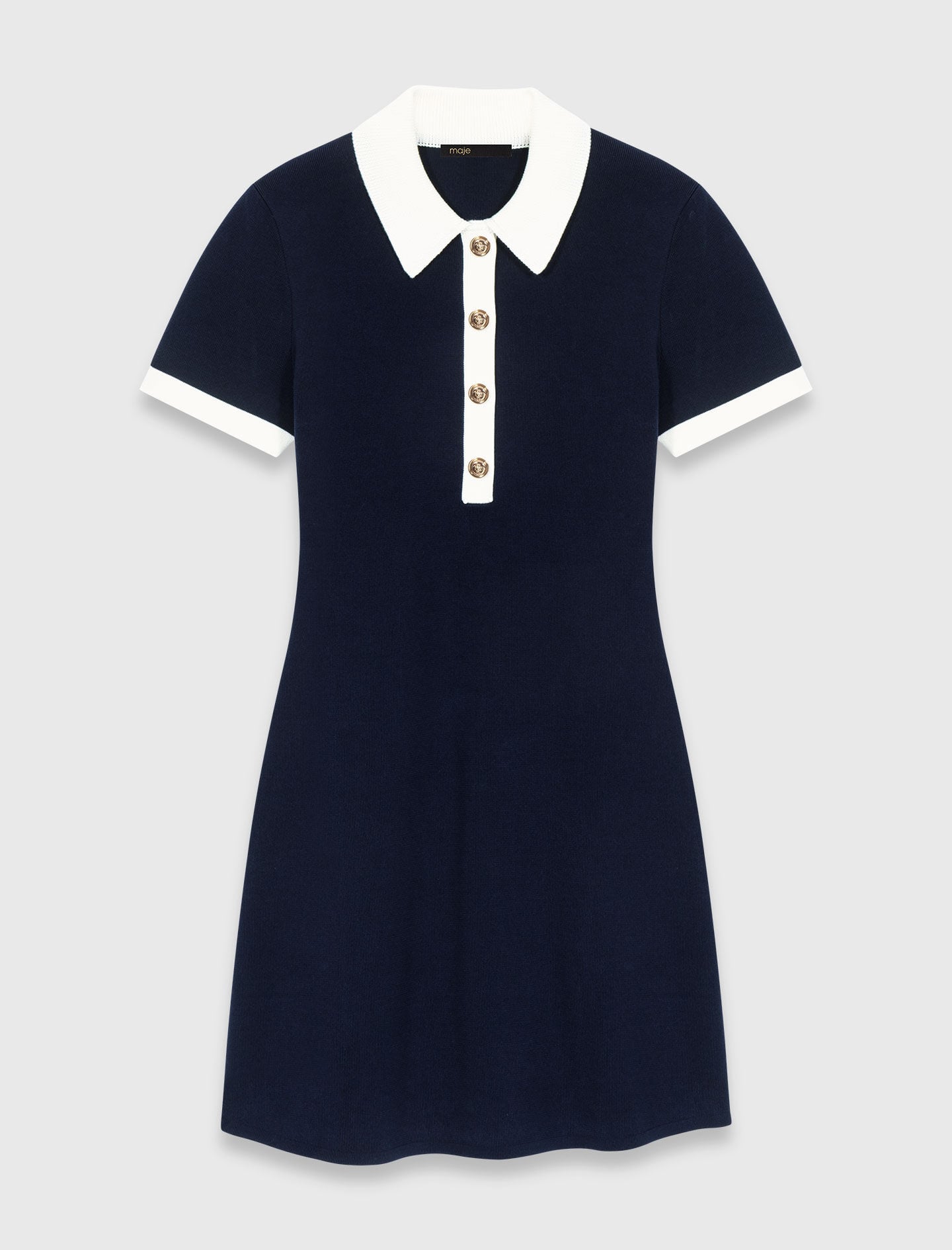 Maje Contrast-trim polo dress