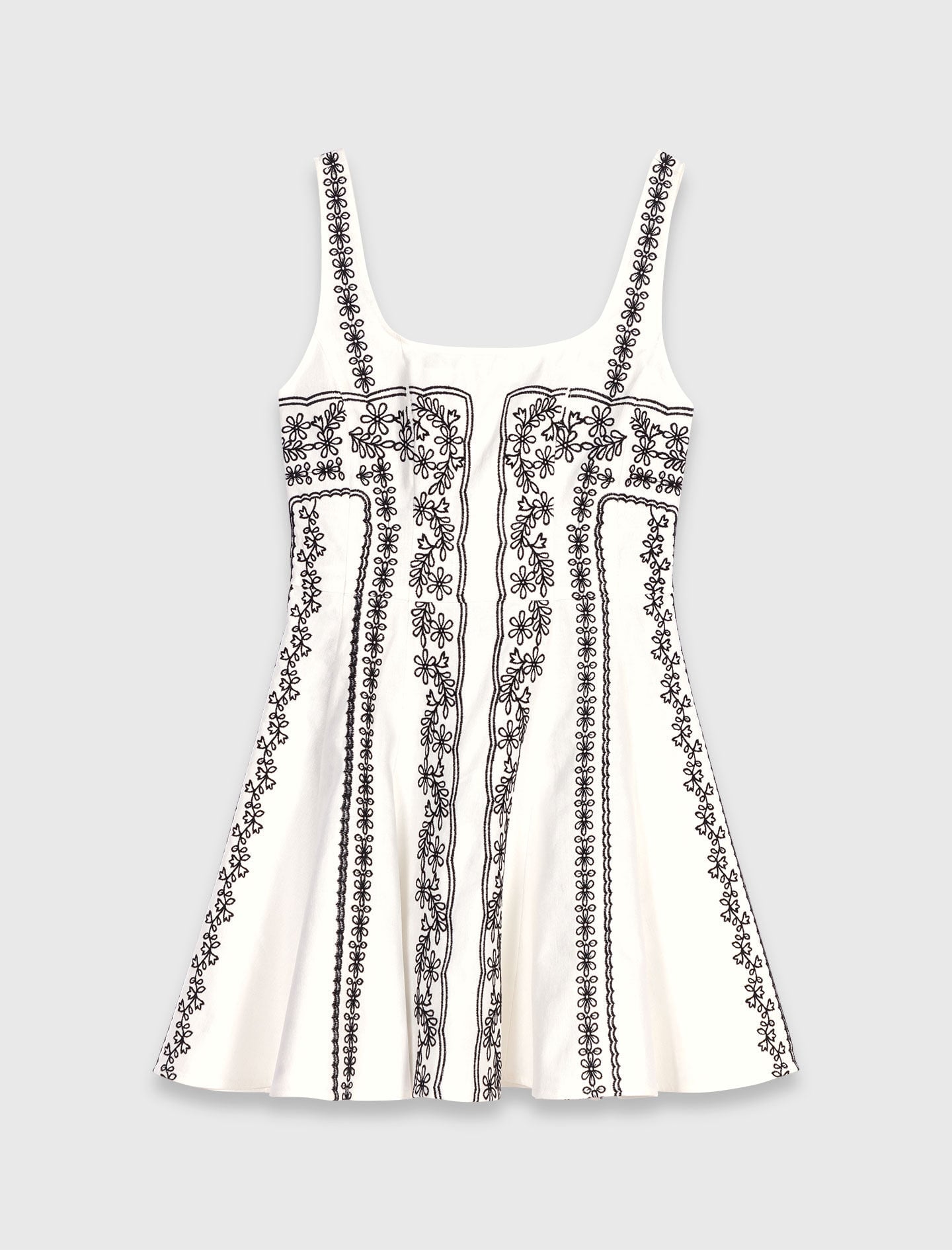 Maje Mini embroidered strap dress