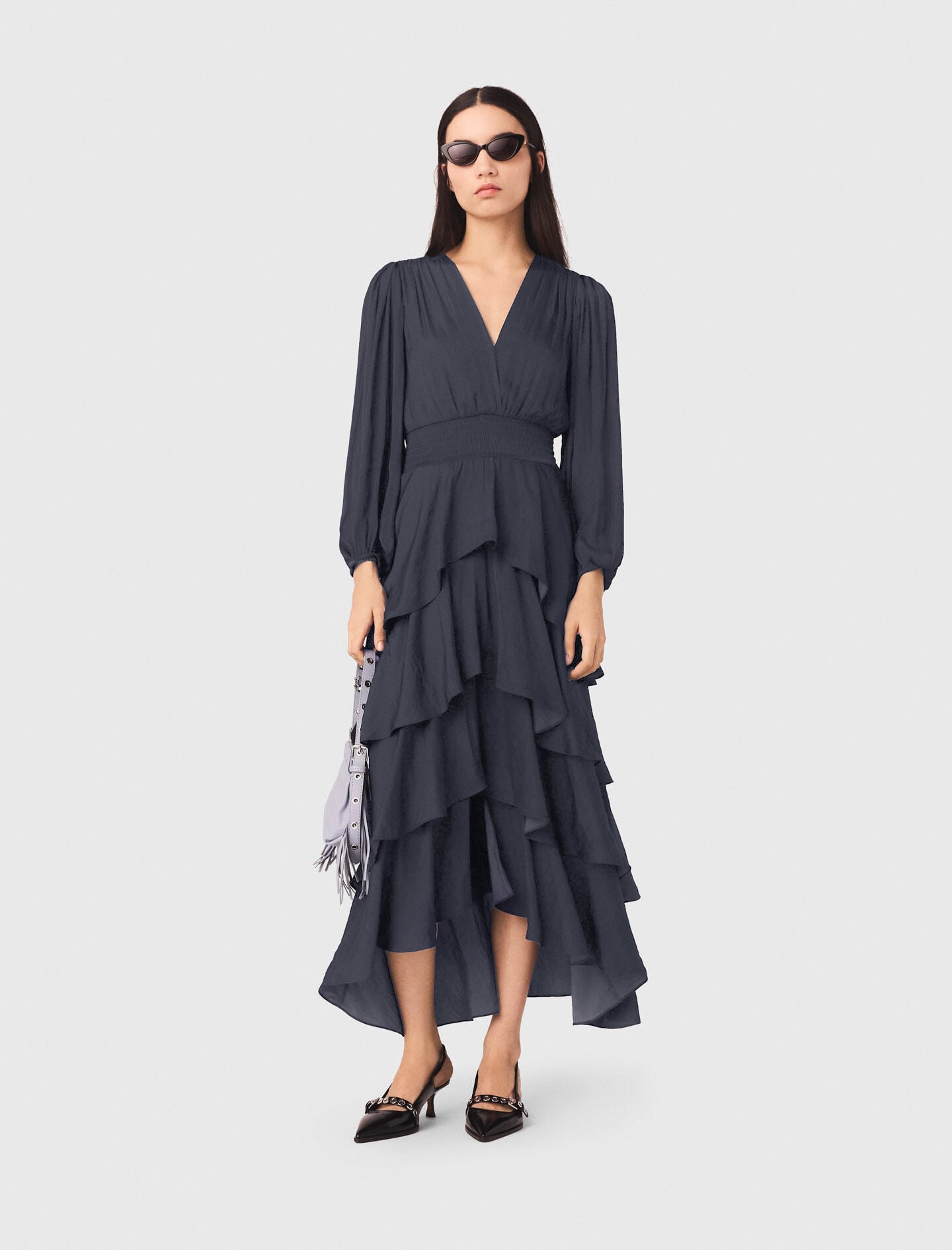 Maje Ruffled maxi dress