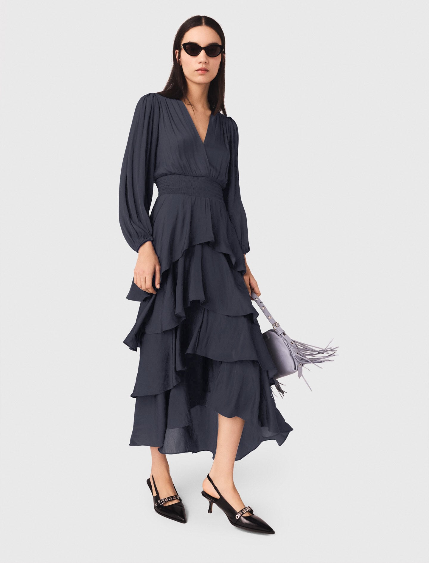 Maje Ruffled maxi dress