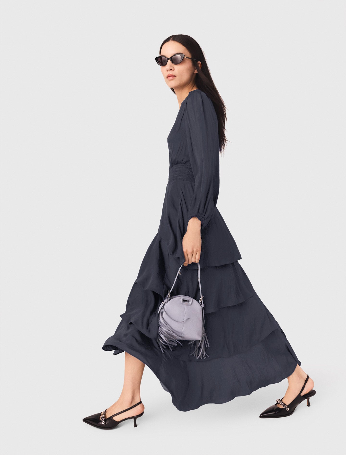 Maje Ruffled maxi dress