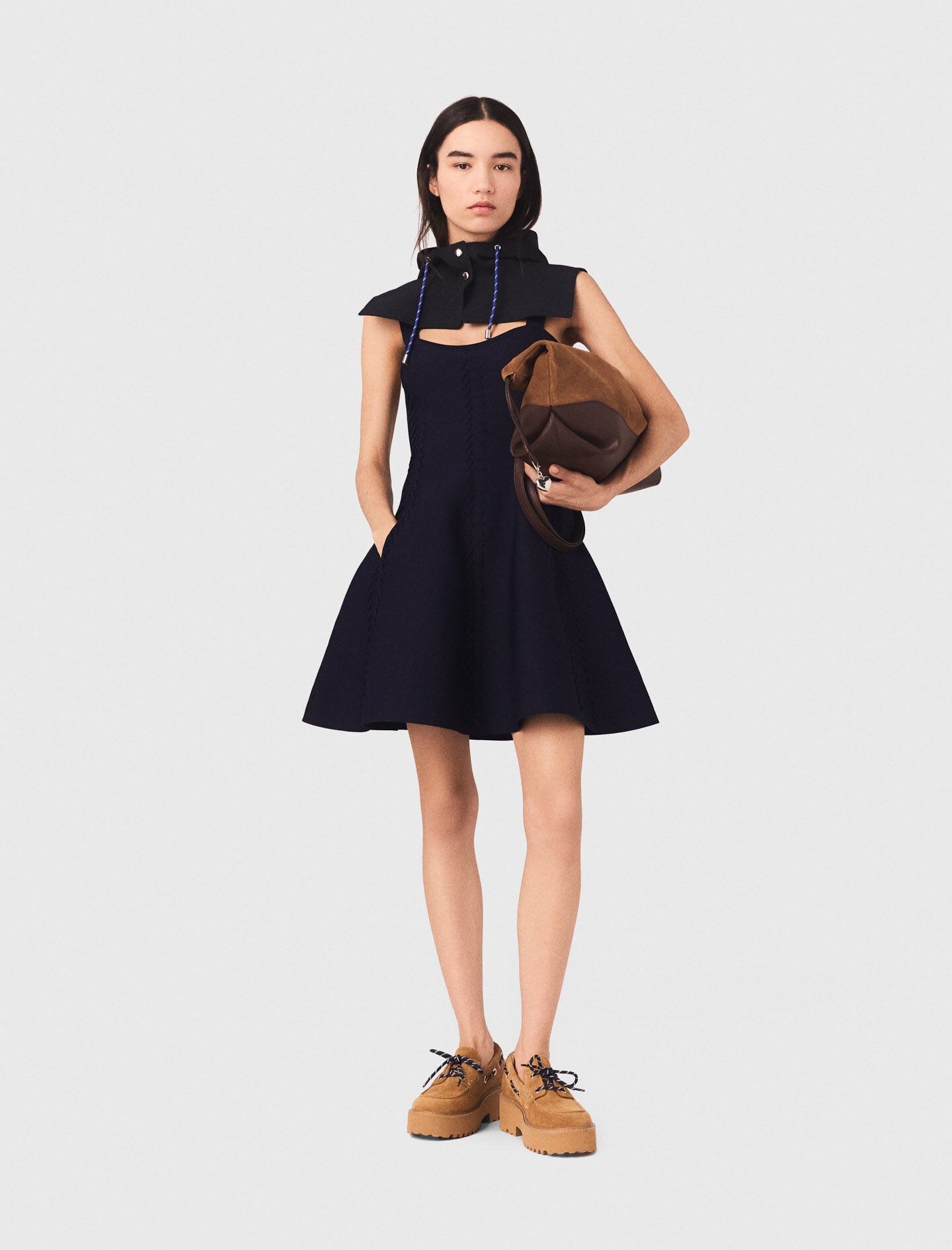 Maje Mini knitted babydoll dress