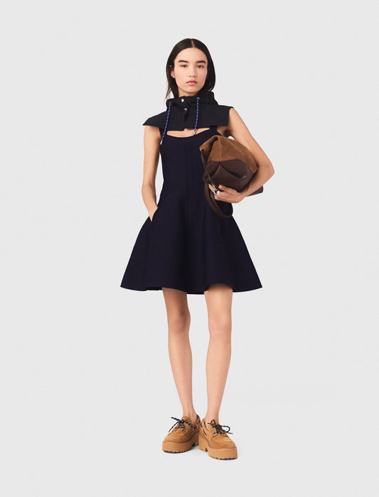 Maje Mini knitted babydoll dress