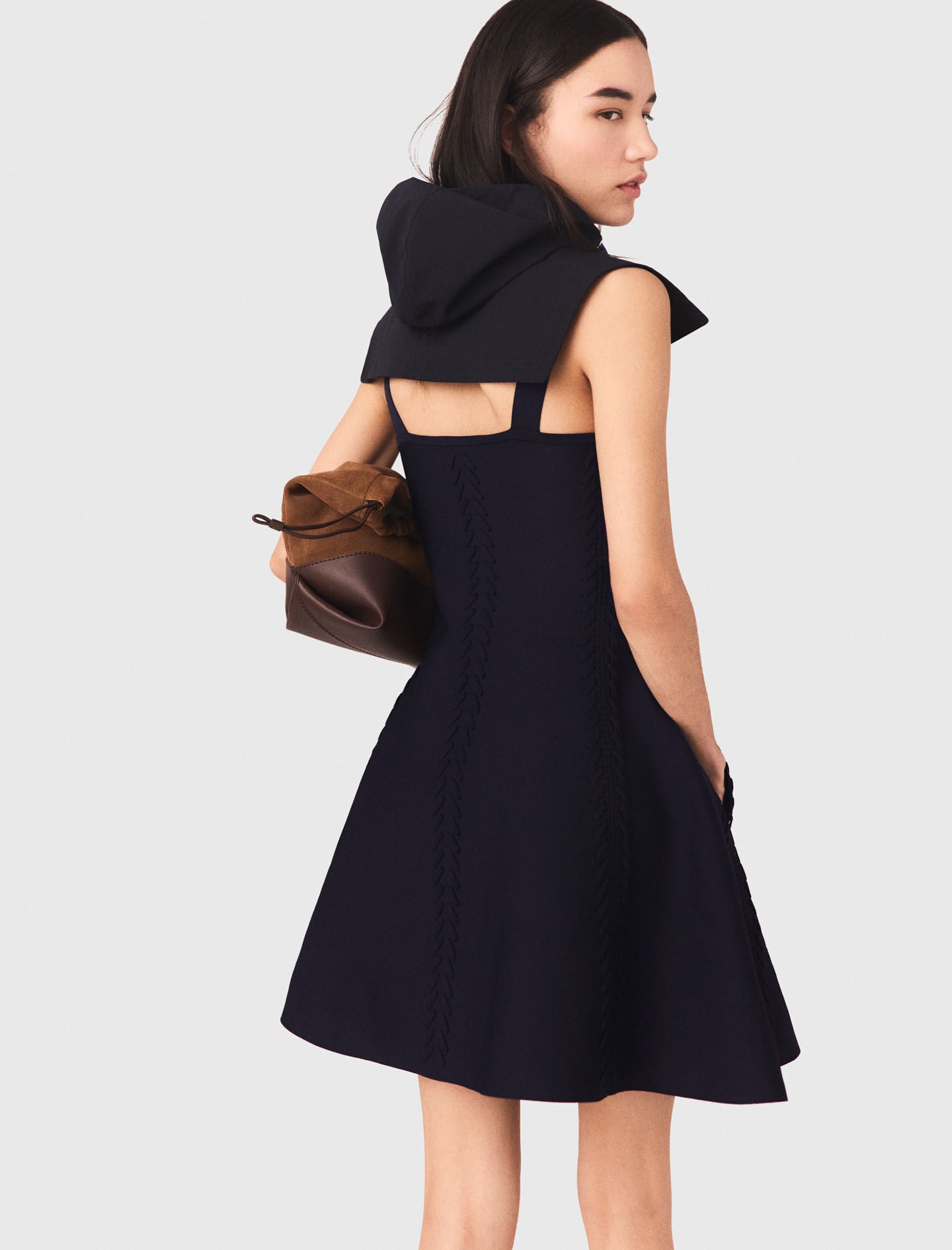 Maje Mini knitted babydoll dress