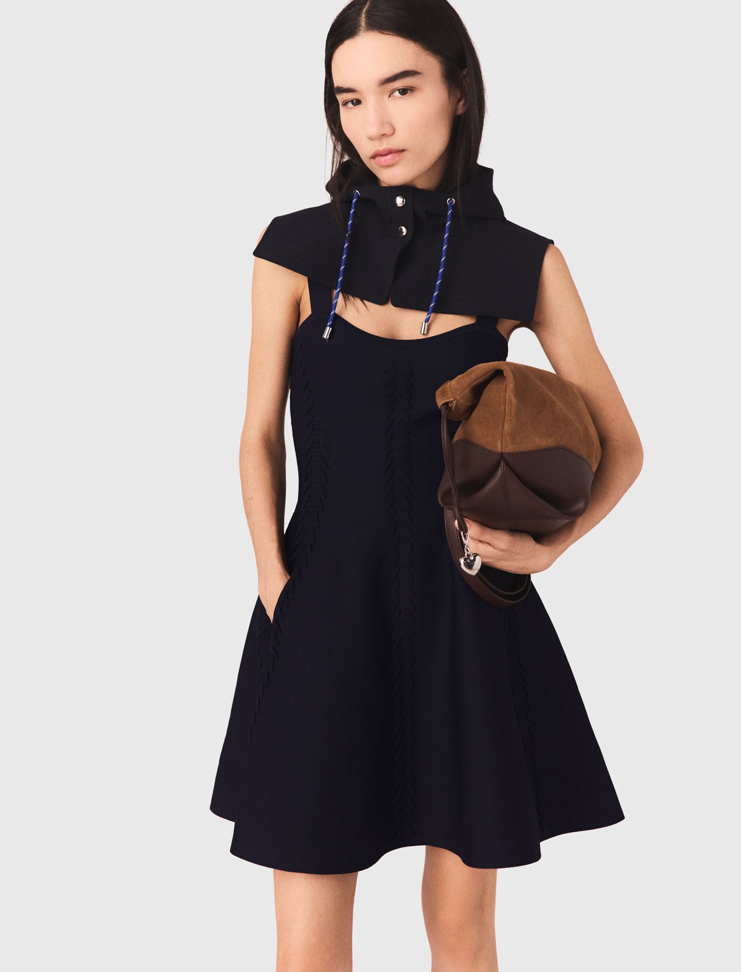 Maje Mini knitted babydoll dress
