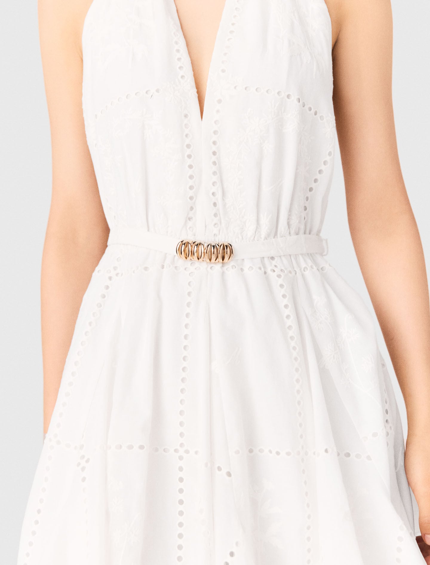Maje Mini embroidered backless dress