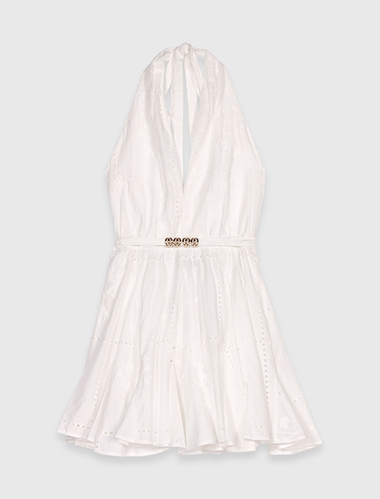 Maje Mini embroidered backless dress