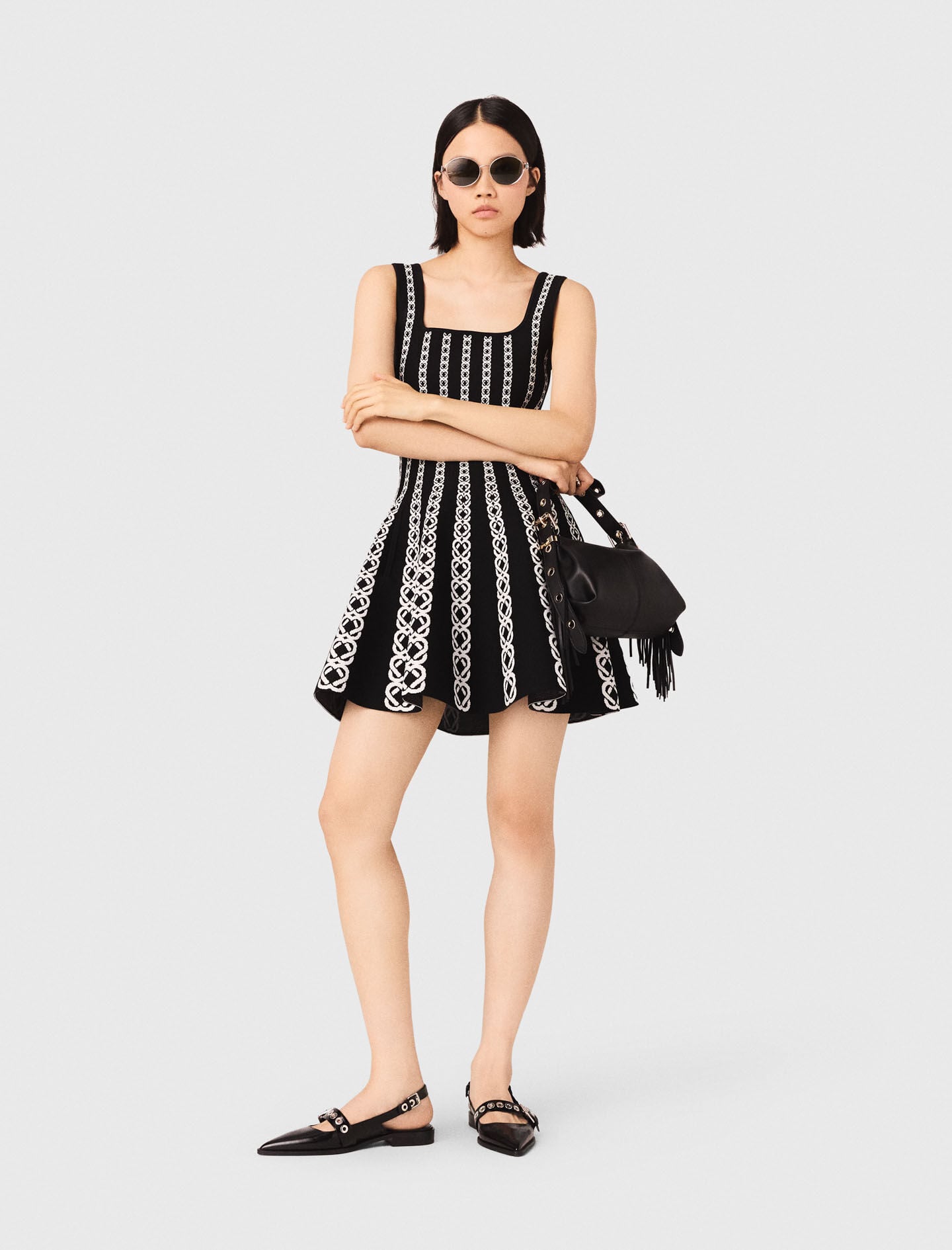 Maje Mini jacquard knit dress