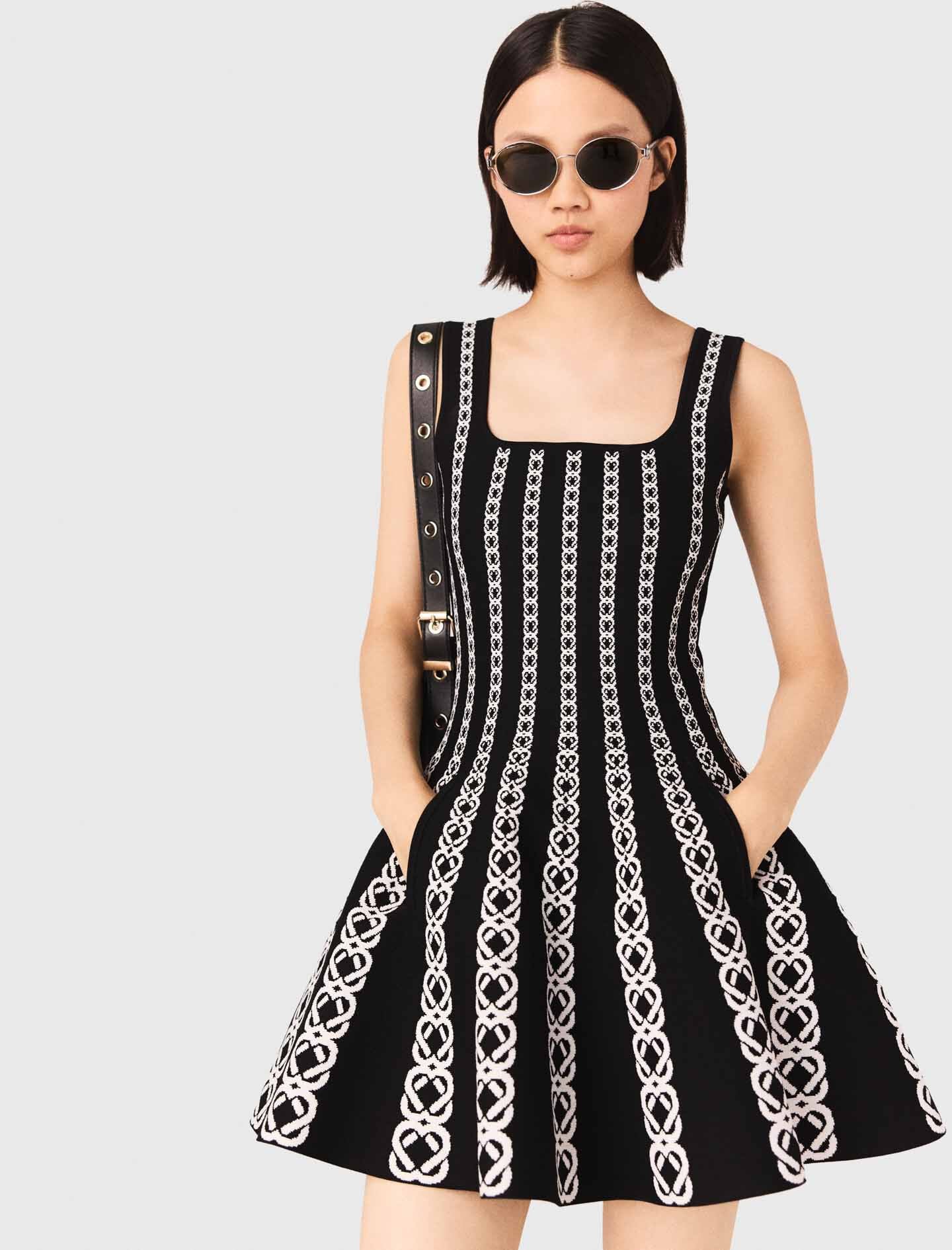 Maje Mini jacquard knit dress